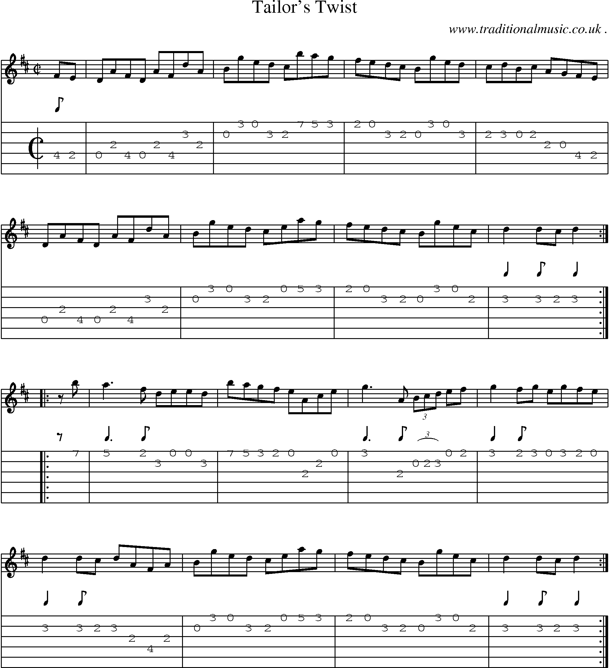 Sheet-Music and Guitar Tabs for Tailors Twist