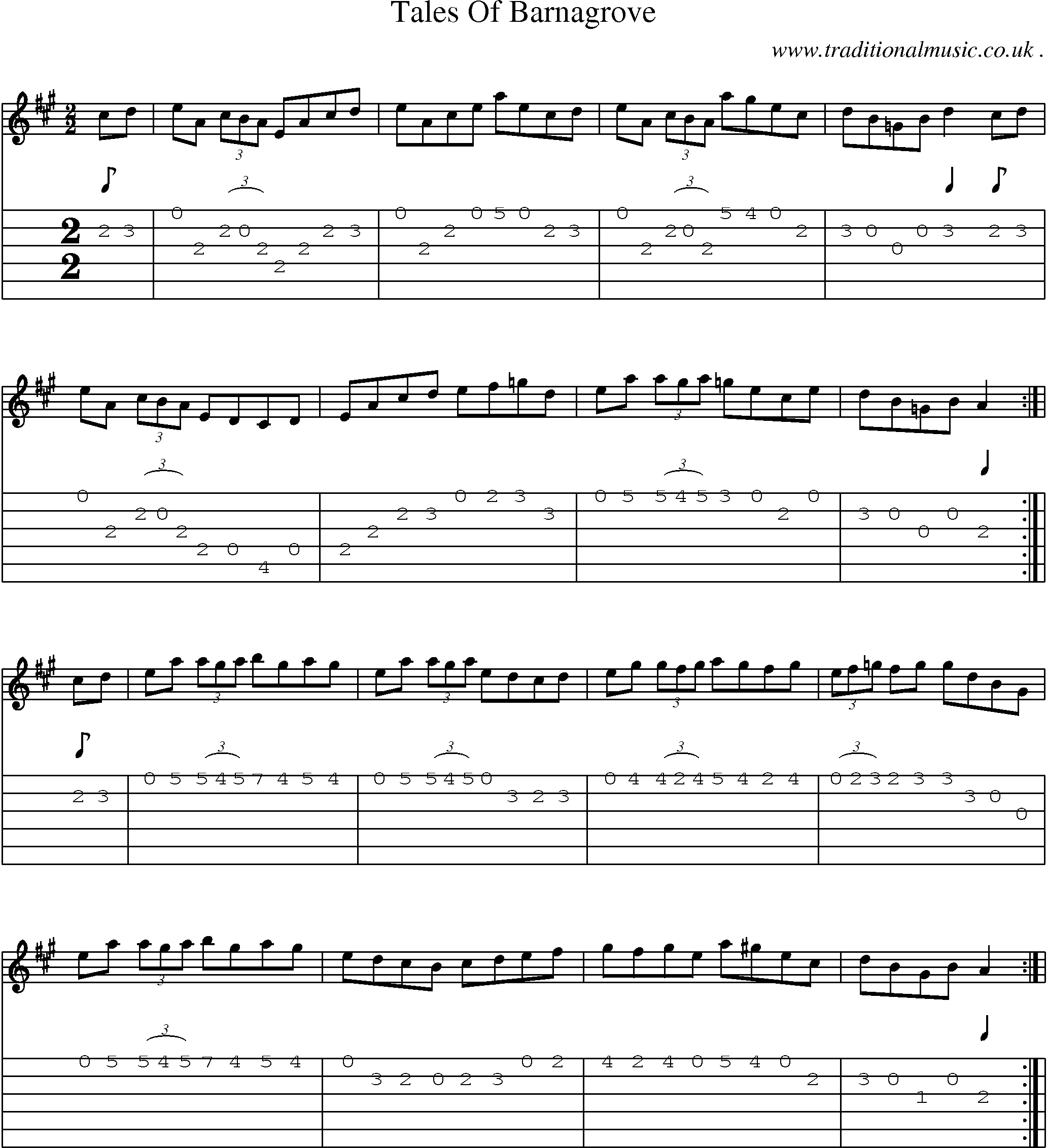 Sheet-Music and Guitar Tabs for Tales Of Barnagrove