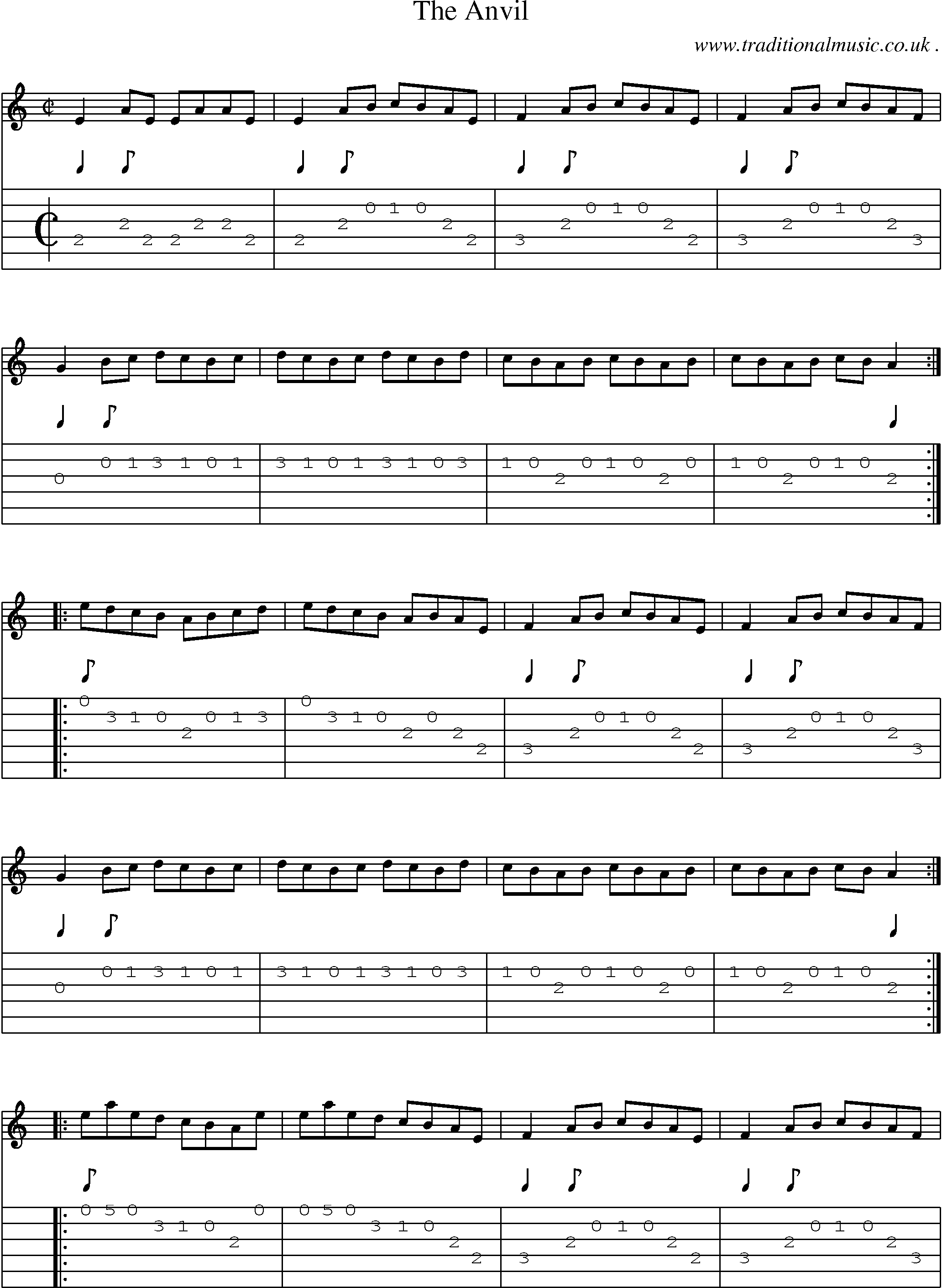 Sheet-Music and Guitar Tabs for The Anvil