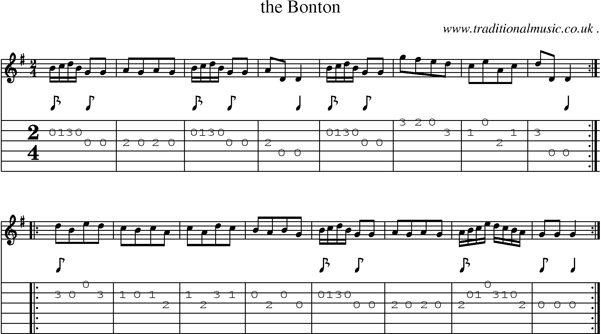 Sheet-Music and Guitar Tabs for The Bonton