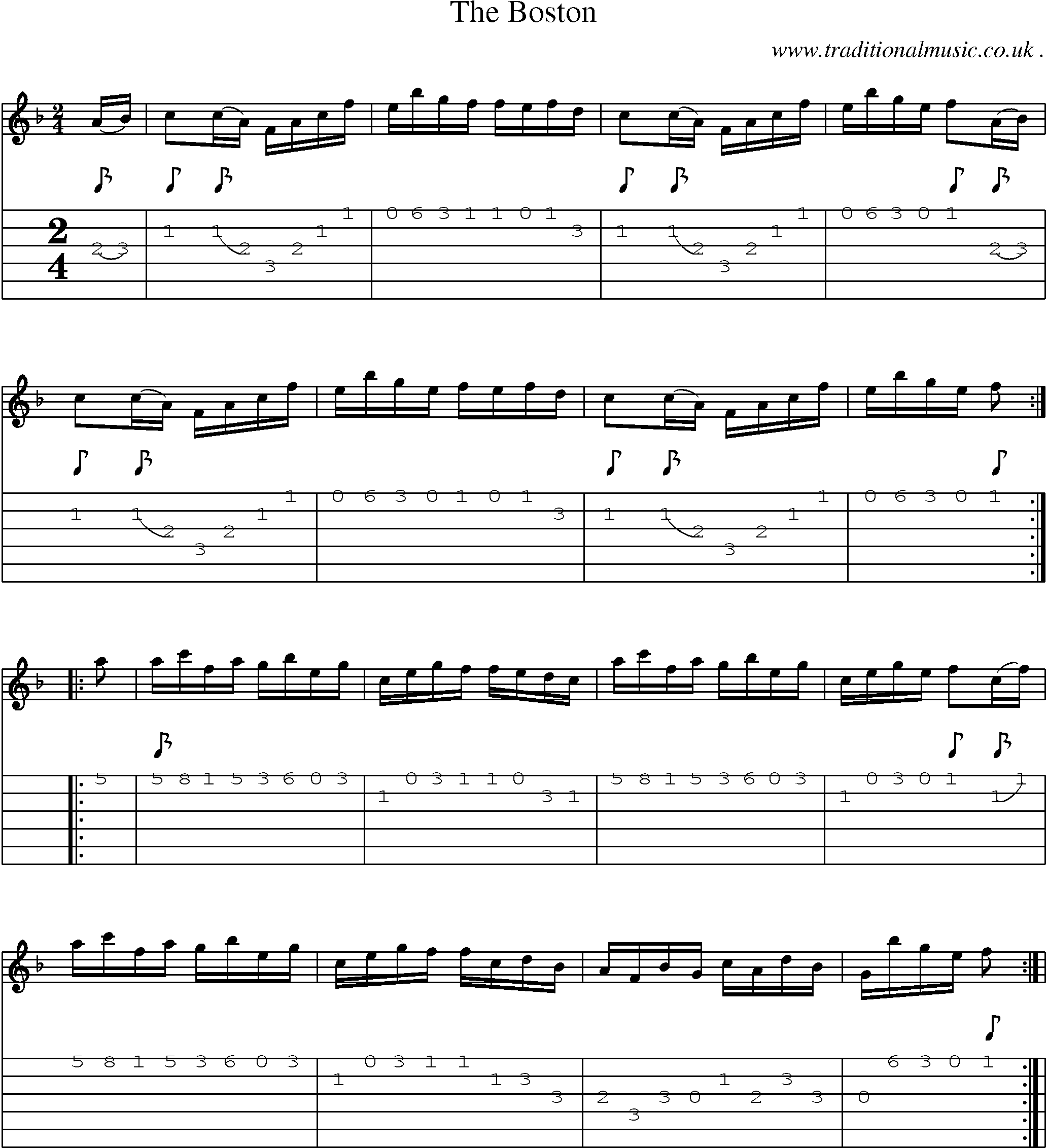 Sheet-Music and Guitar Tabs for The Boston
