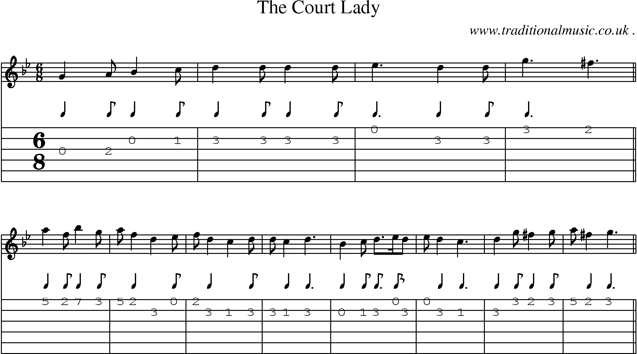 Sheet-Music and Guitar Tabs for The Court Lady