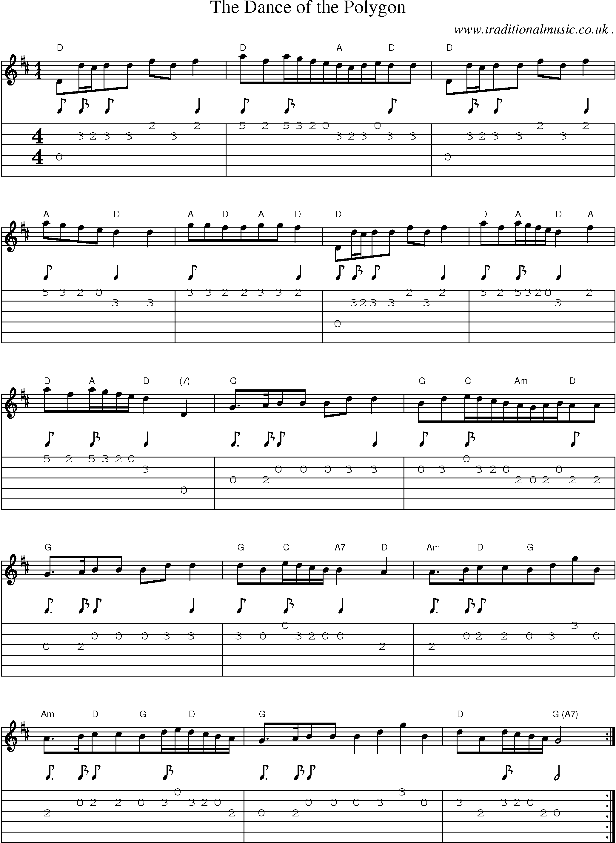 Sheet-Music and Guitar Tabs for The Dance Of The Polygon