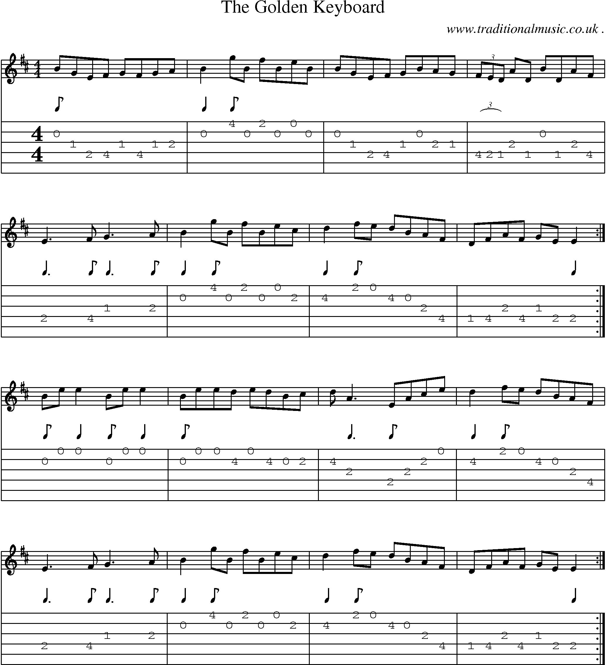 Sheet-Music and Guitar Tabs for The Golden Keyboard