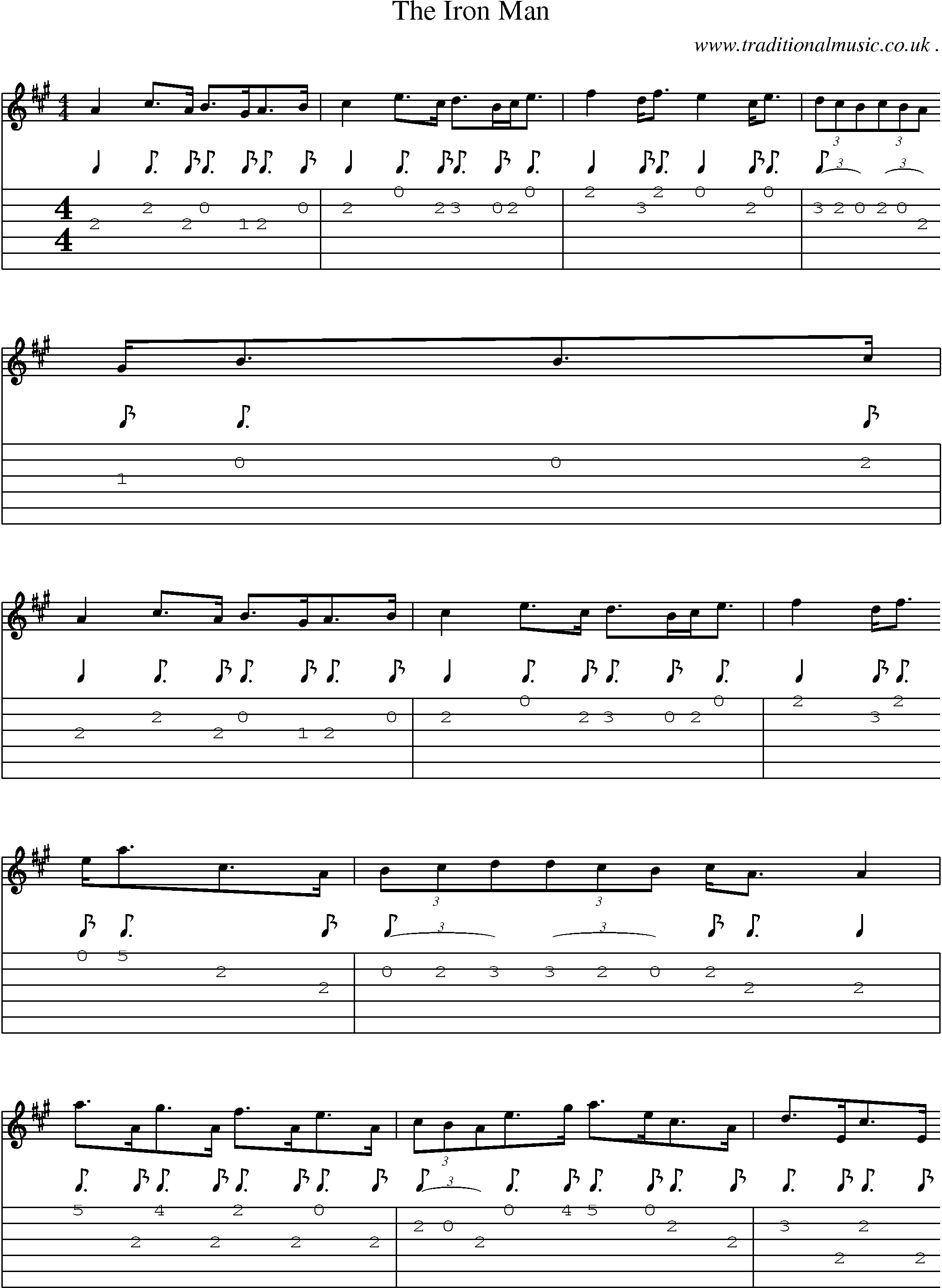 Sheet-Music and Guitar Tabs for The Iron Man