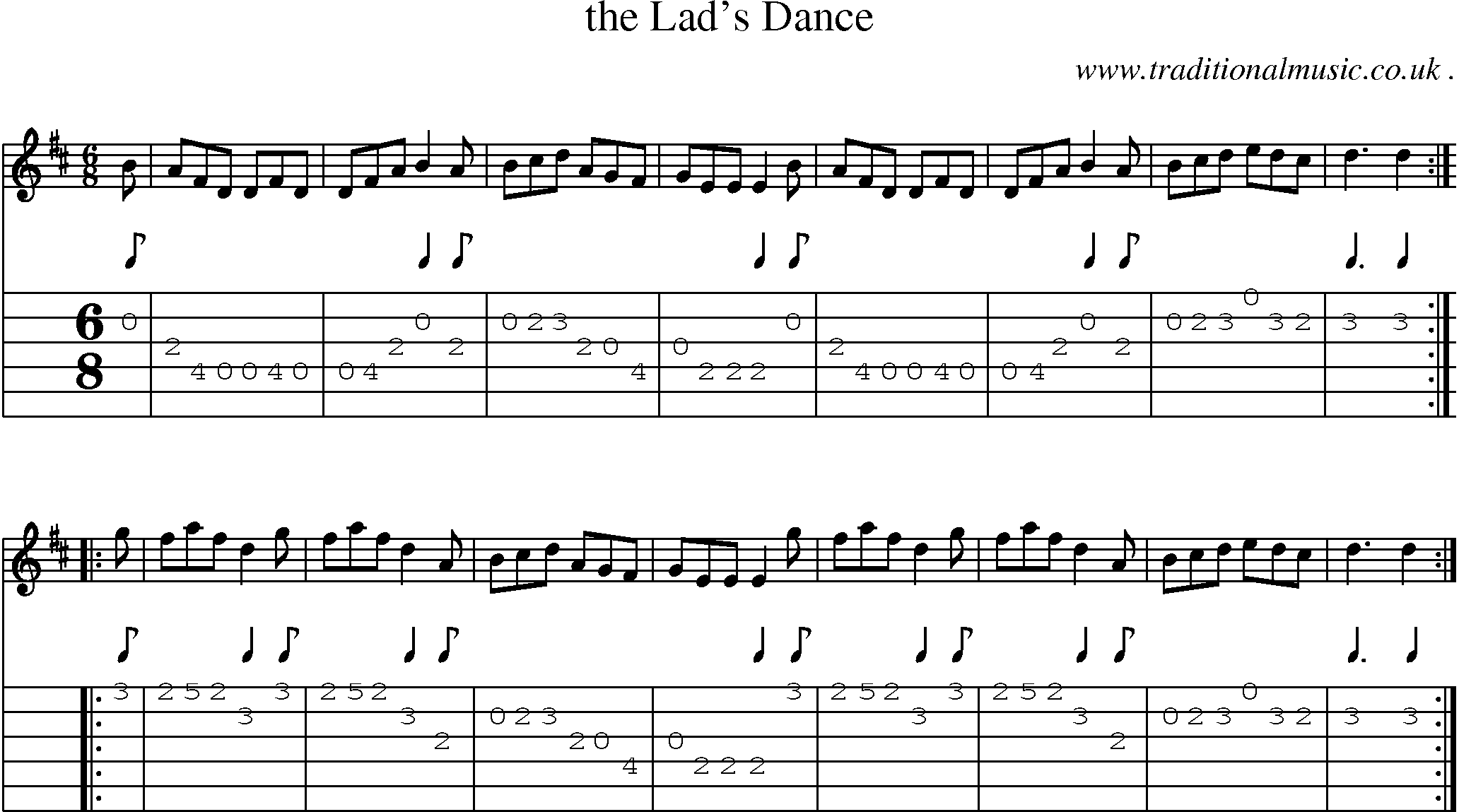 Sheet-Music and Guitar Tabs for The Lads Dance