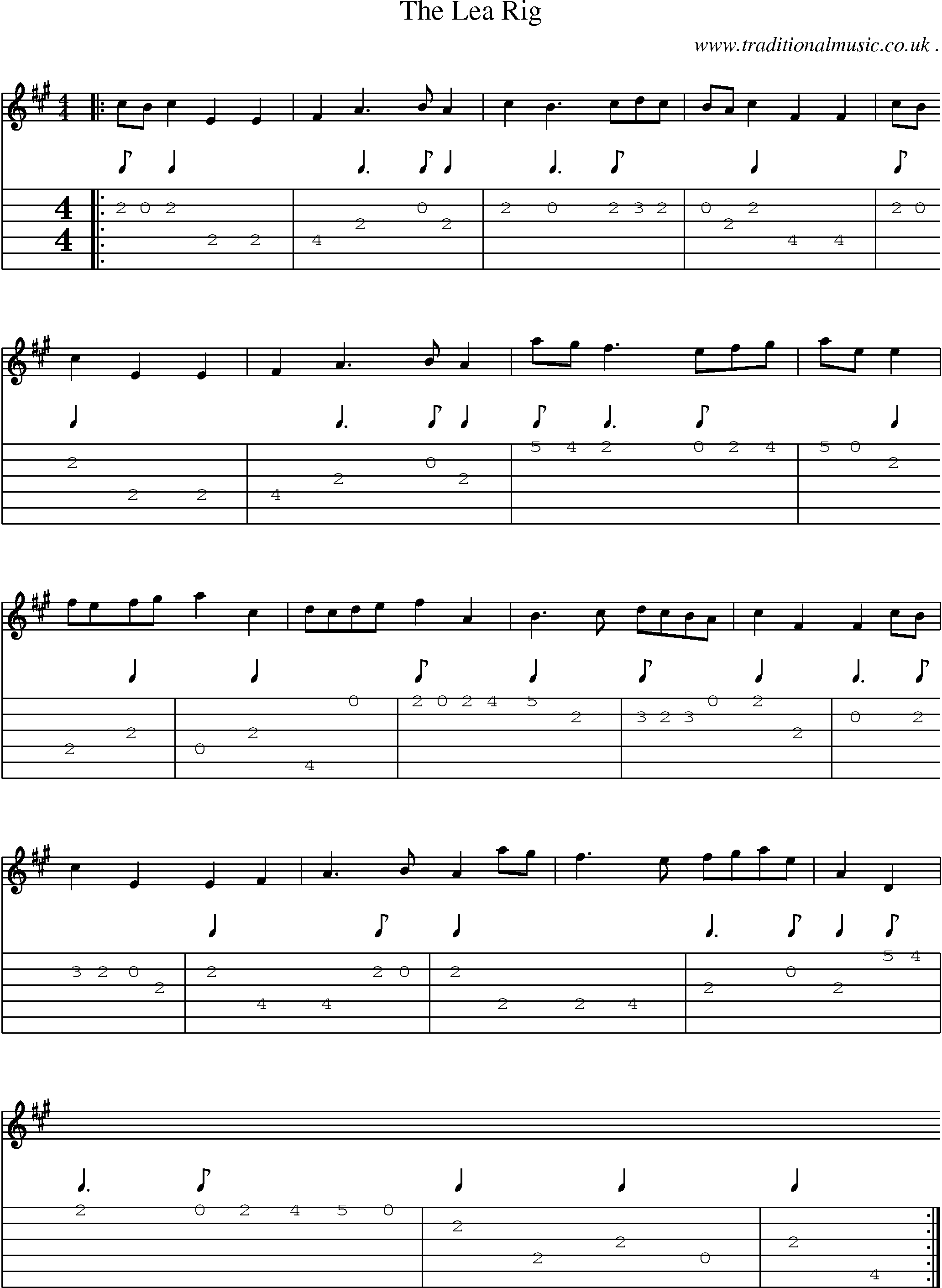 Sheet-Music and Guitar Tabs for The Lea Rig