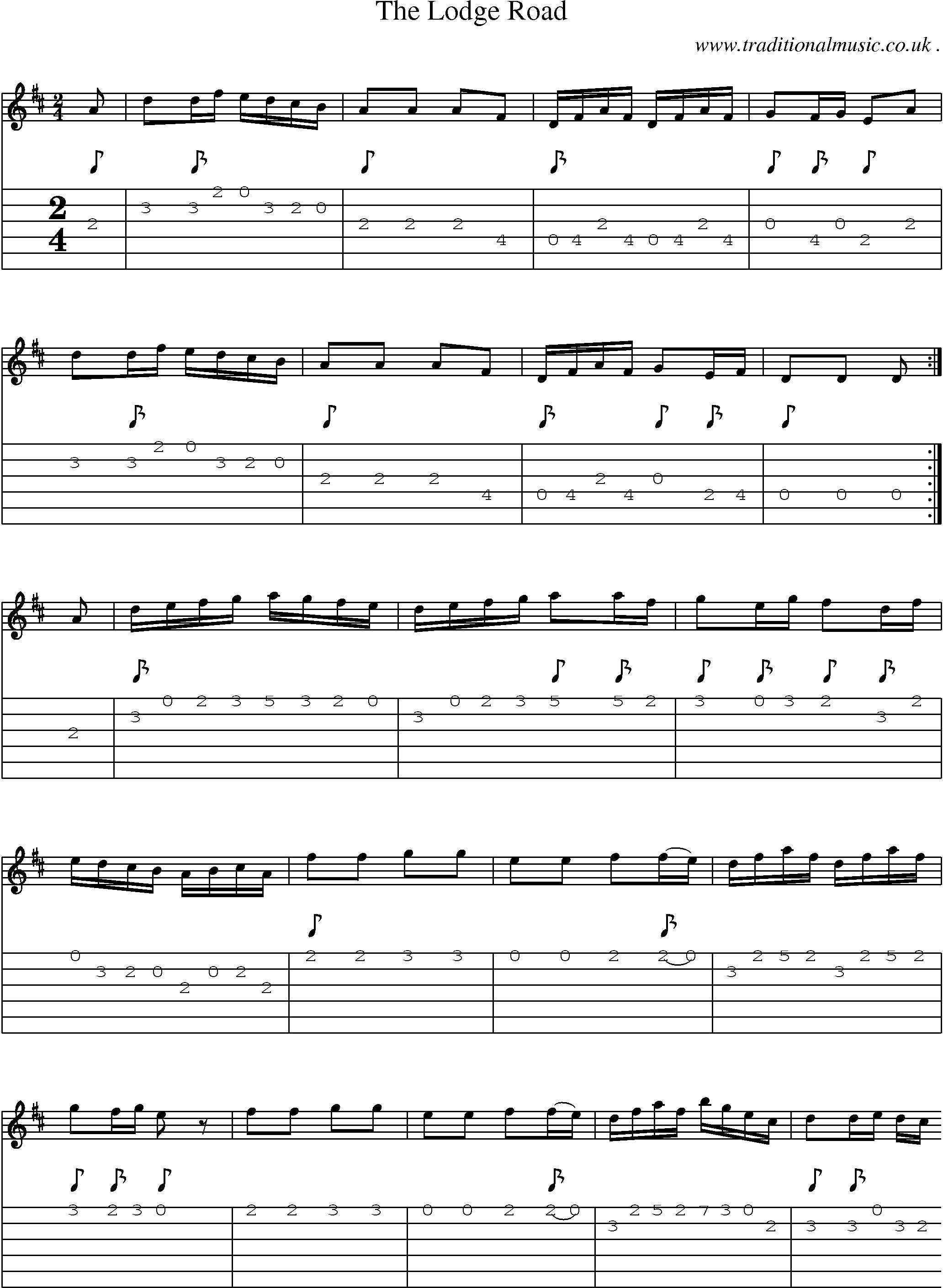 Sheet-Music and Guitar Tabs for The Lodge Road