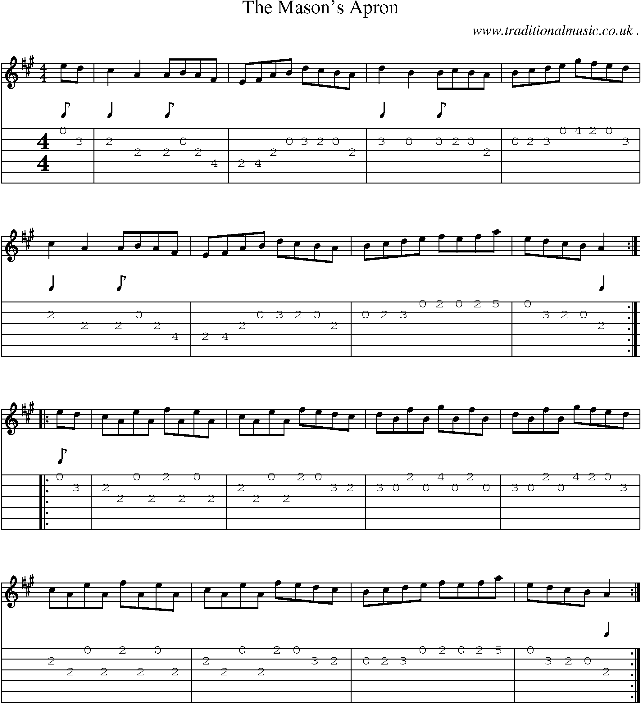 Sheet-Music and Guitar Tabs for The Masons Apron