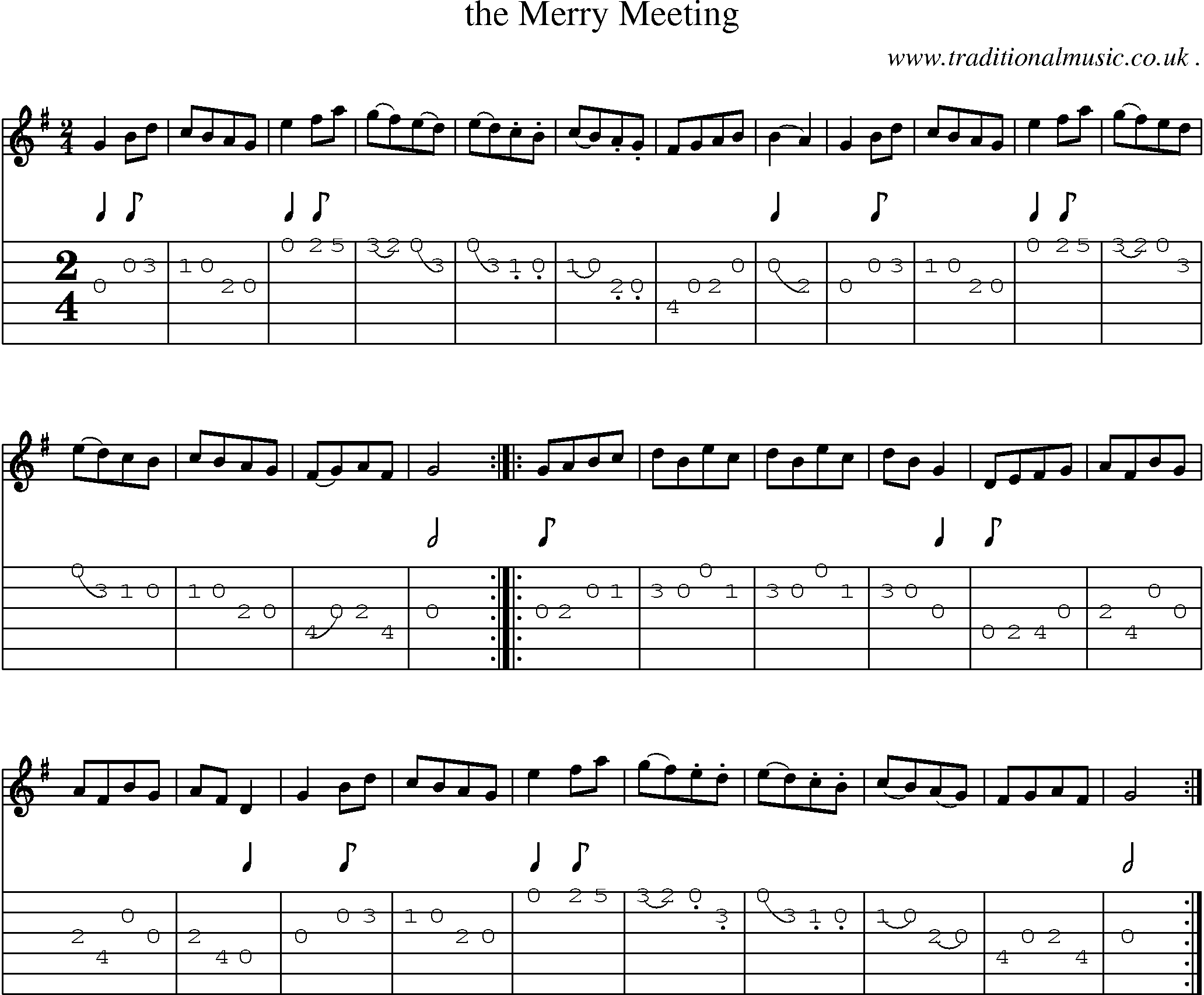 Sheet-Music and Guitar Tabs for The Merry Meeting