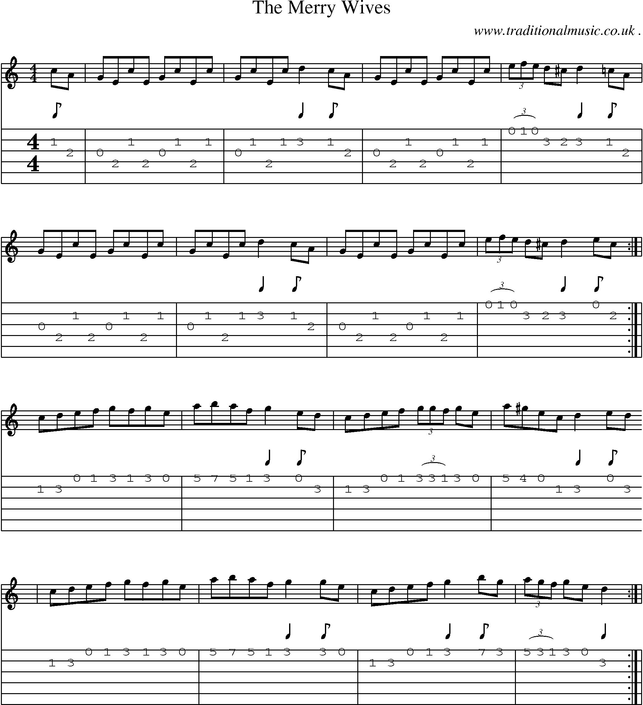 Sheet-Music and Guitar Tabs for The Merry Wives