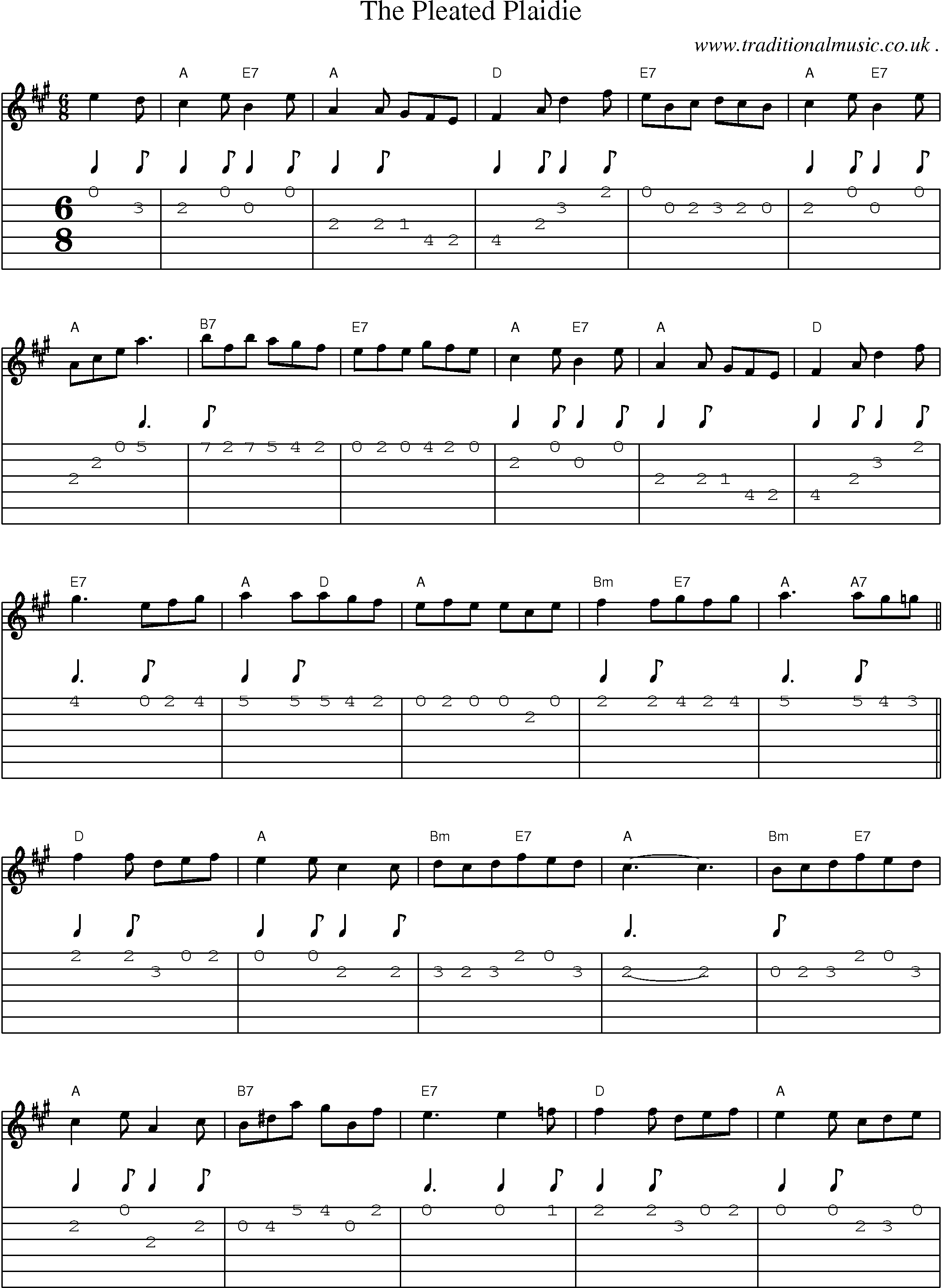 Sheet-Music and Guitar Tabs for The Pleated Plaidie