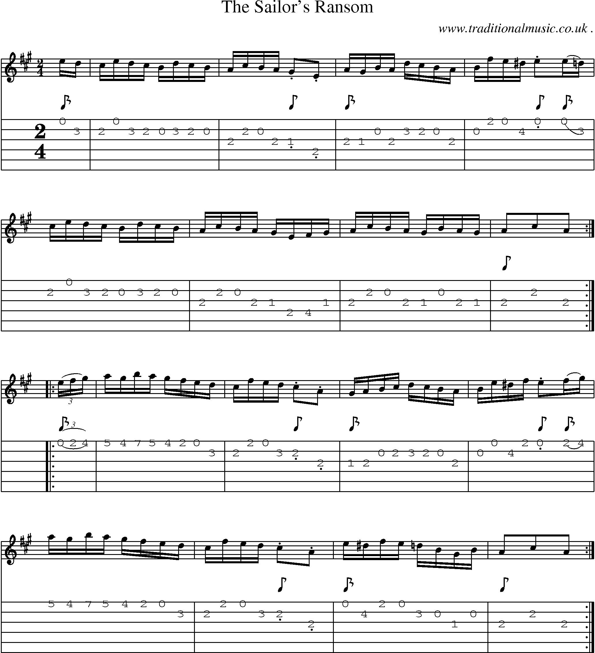 Sheet-Music and Guitar Tabs for The Sailors Ransom