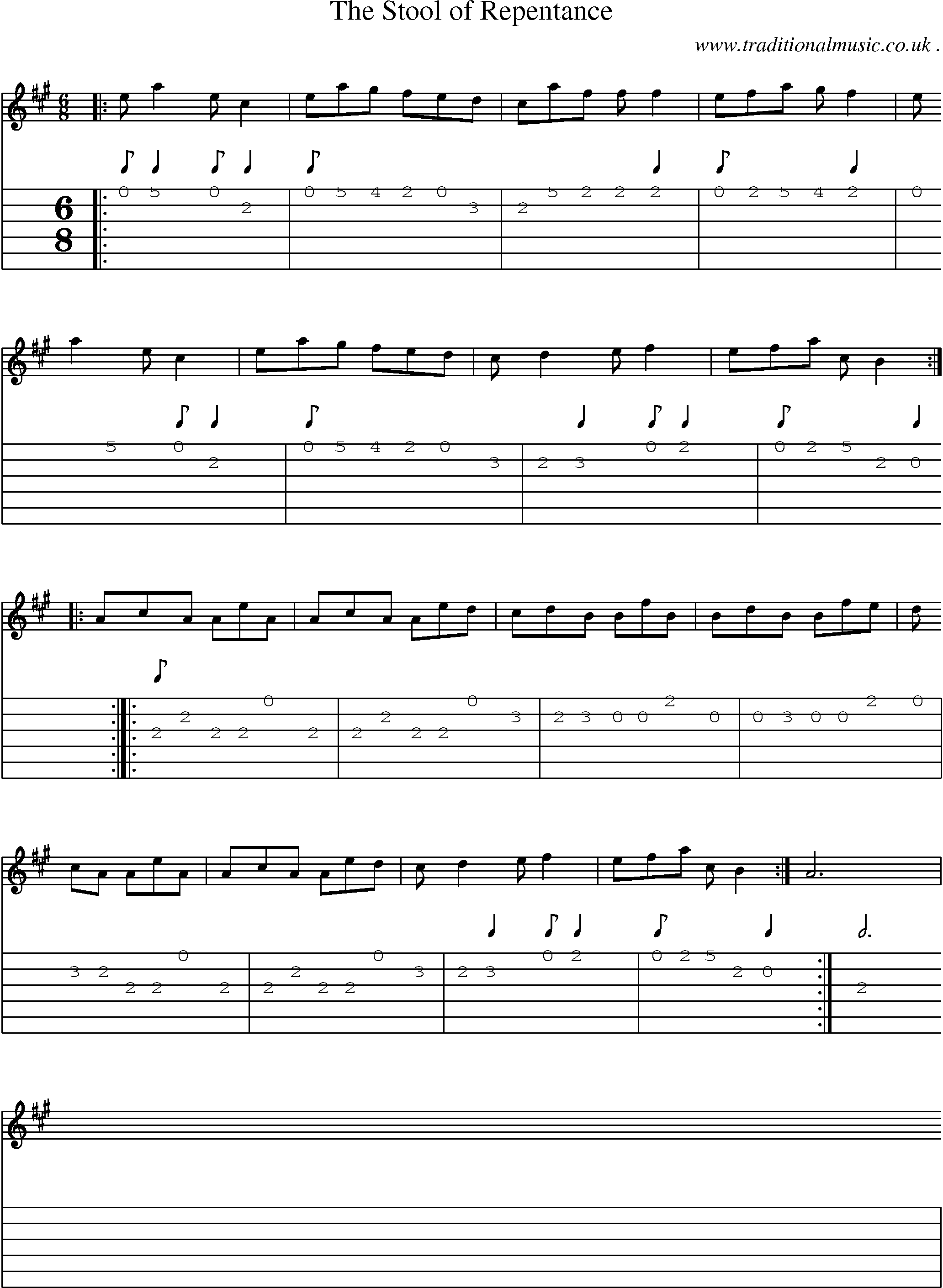 Sheet-Music and Guitar Tabs for The Stool Of Repentance
