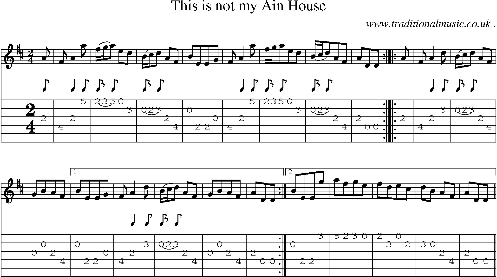 Sheet-Music and Guitar Tabs for This Is Not My Ain House