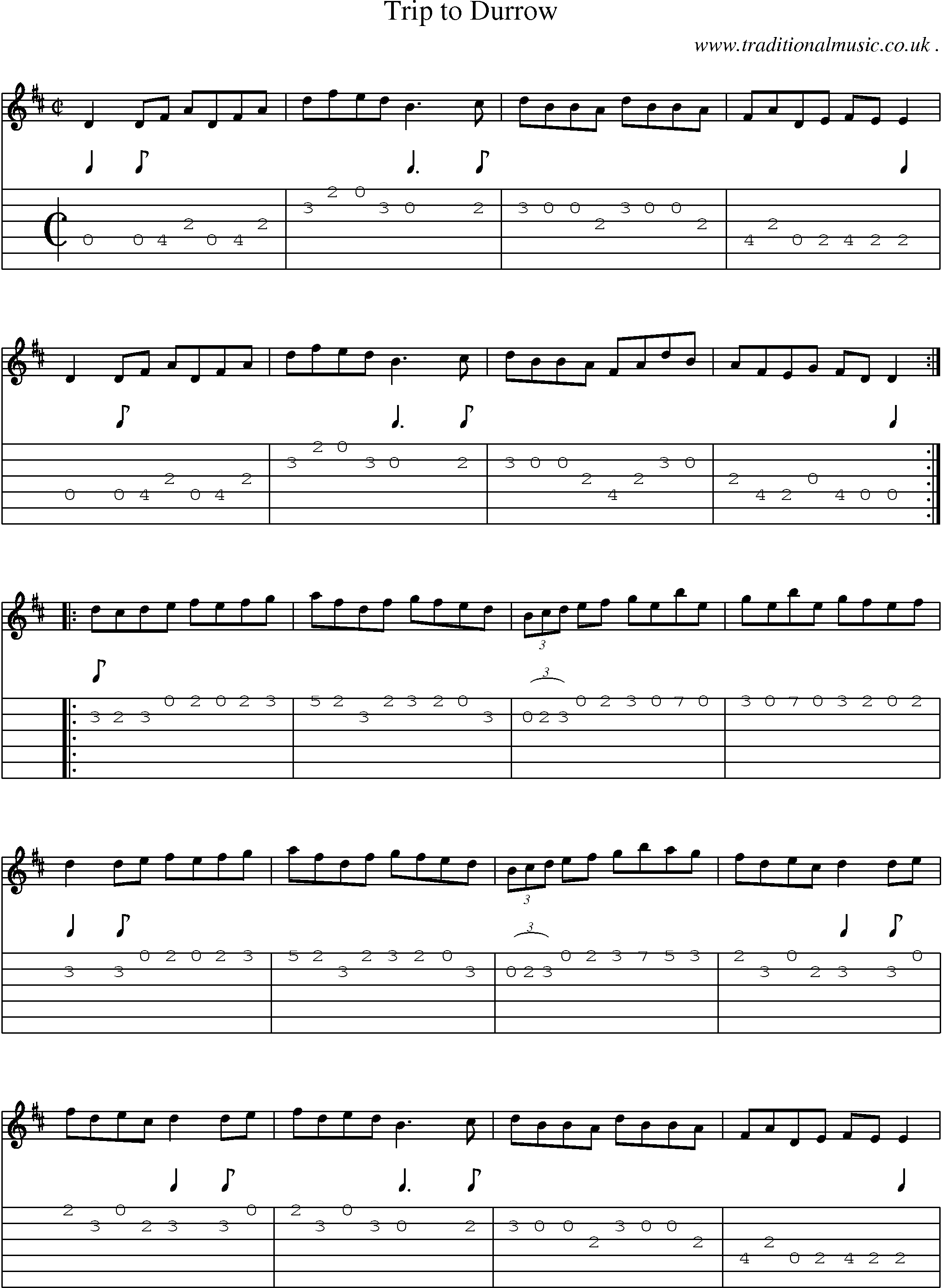 Sheet-Music and Guitar Tabs for Trip To Durrow