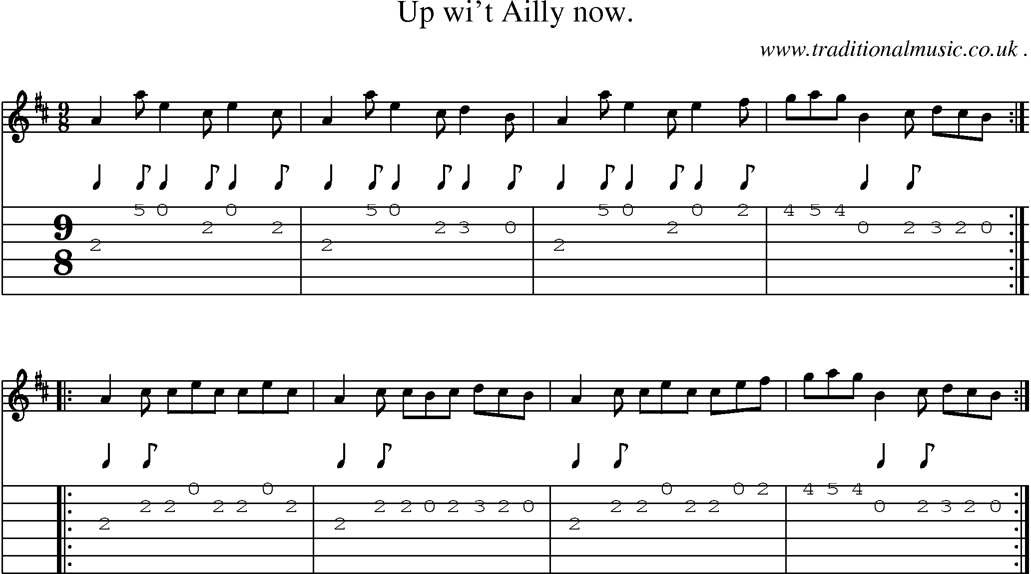 Sheet-Music and Guitar Tabs for Up Wit Ailly Now