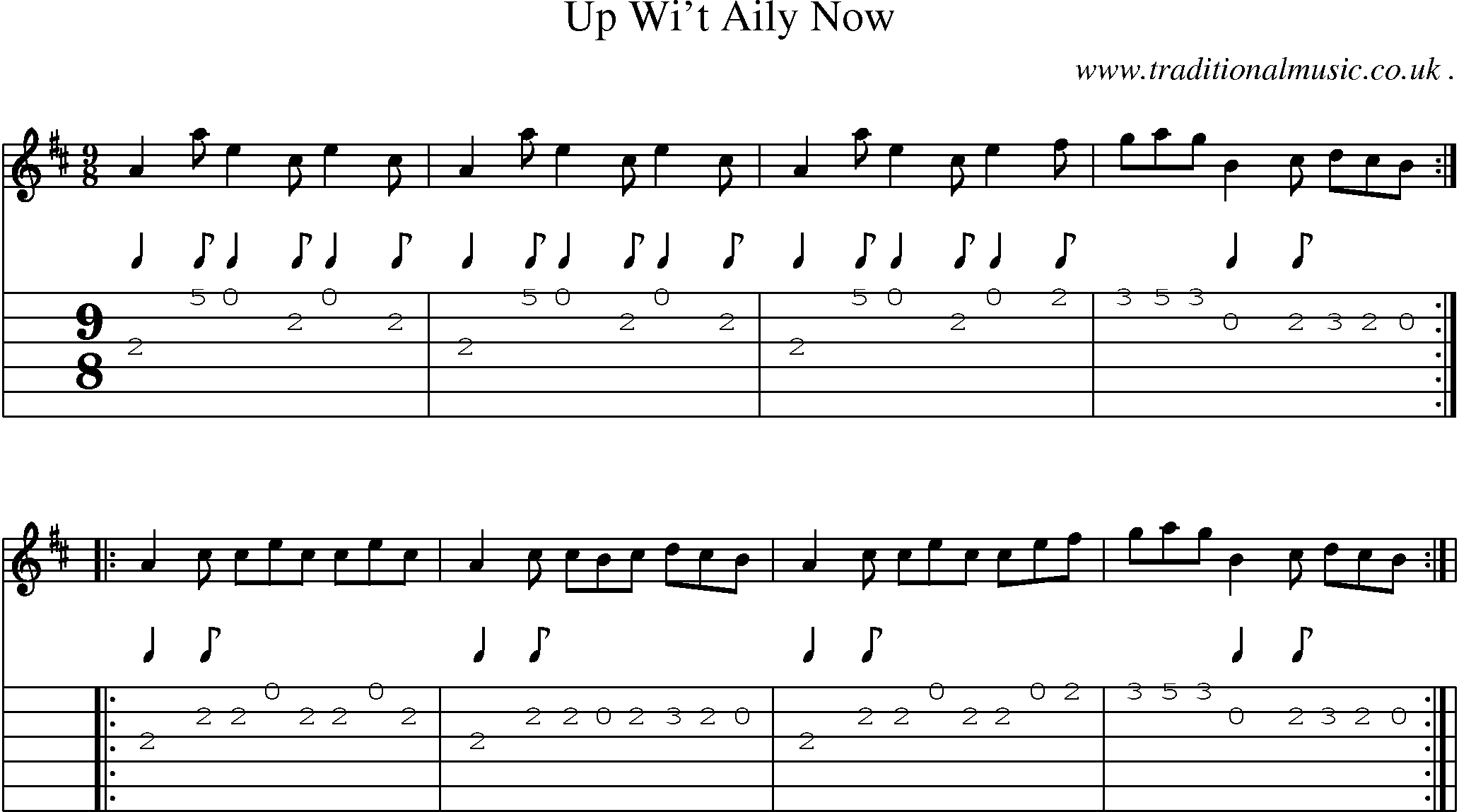 Sheet-Music and Guitar Tabs for Up Wit Aily Now