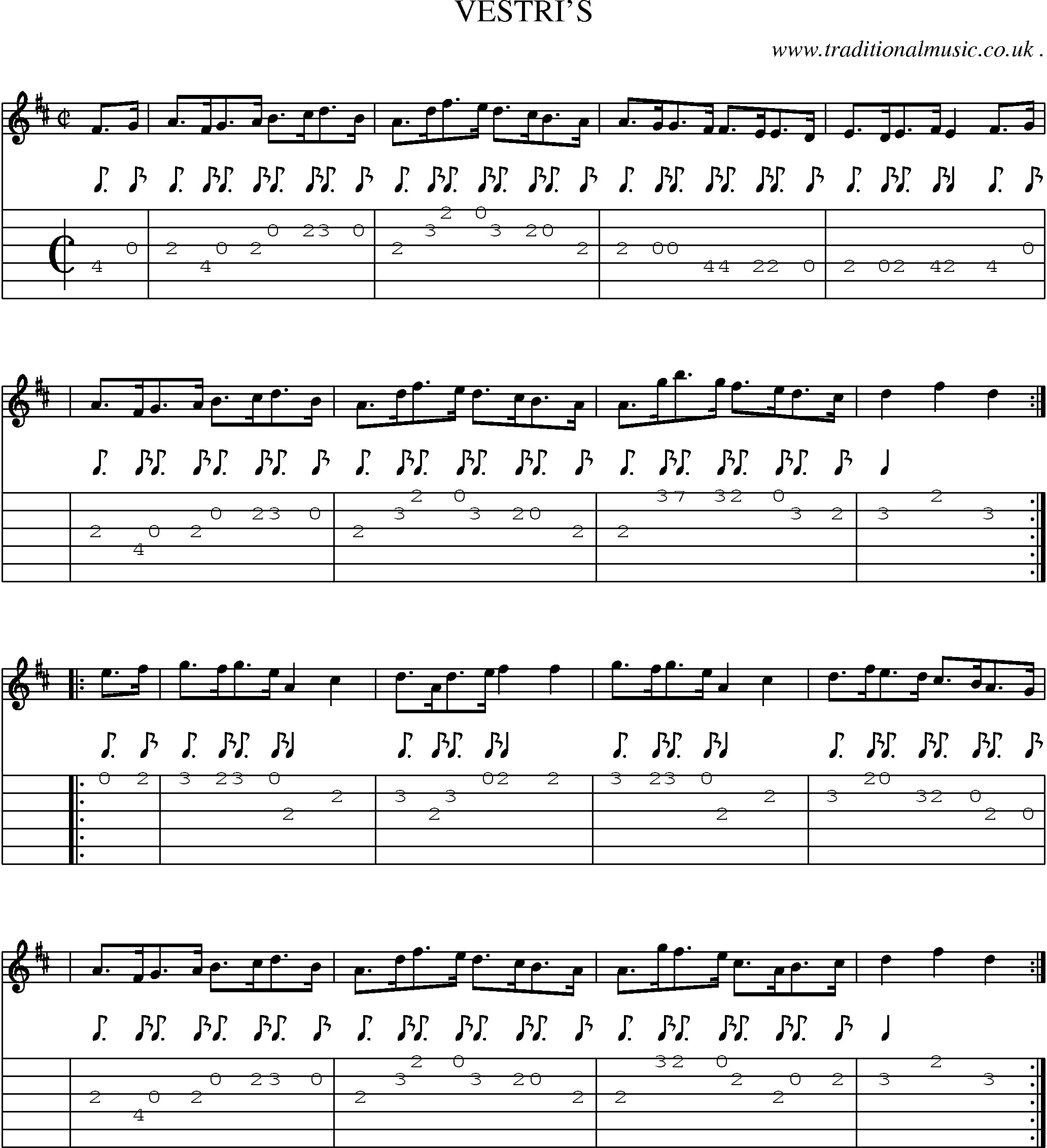 Sheet-Music and Guitar Tabs for Vestris