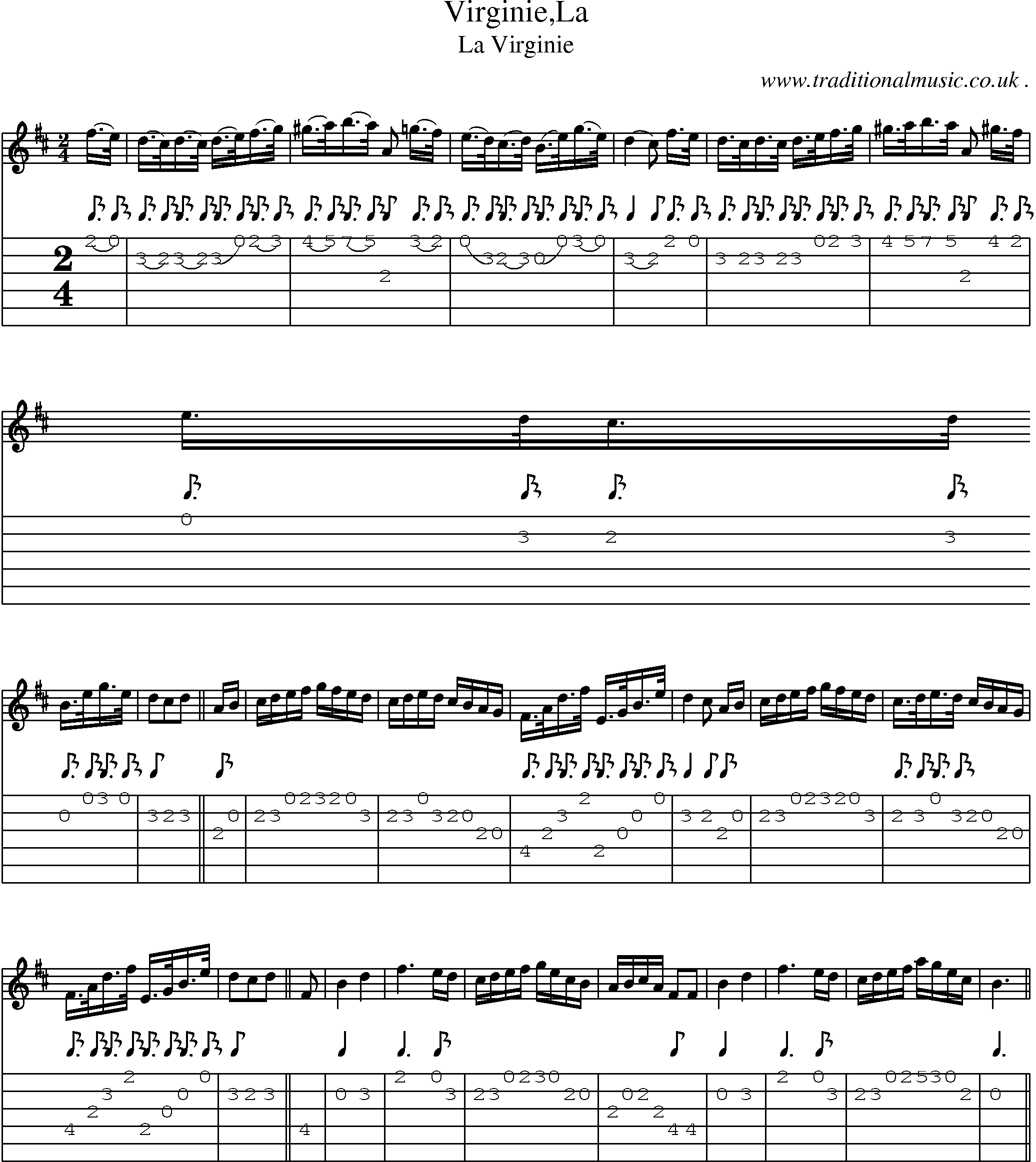 Sheet-Music and Guitar Tabs for Virginiela