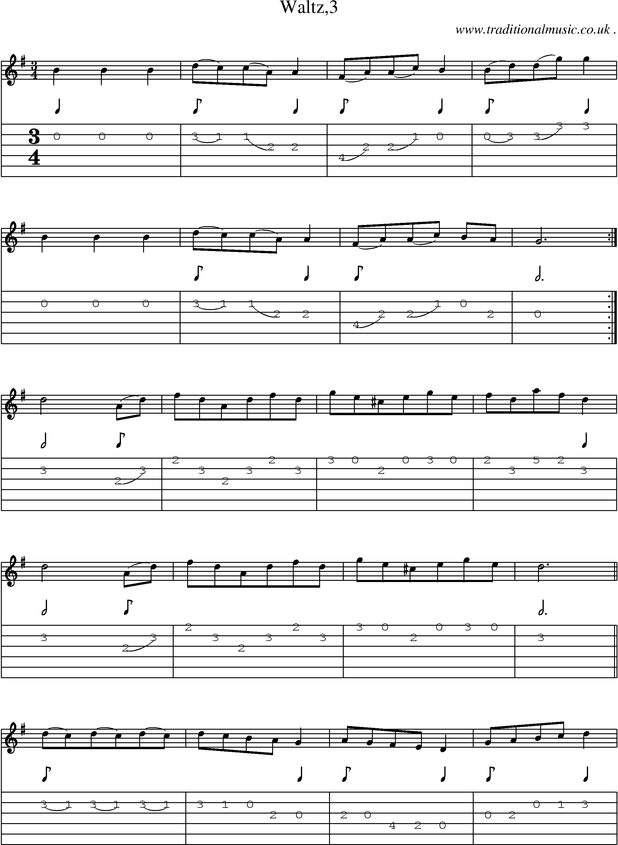 Sheet-Music and Guitar Tabs for Waltz3