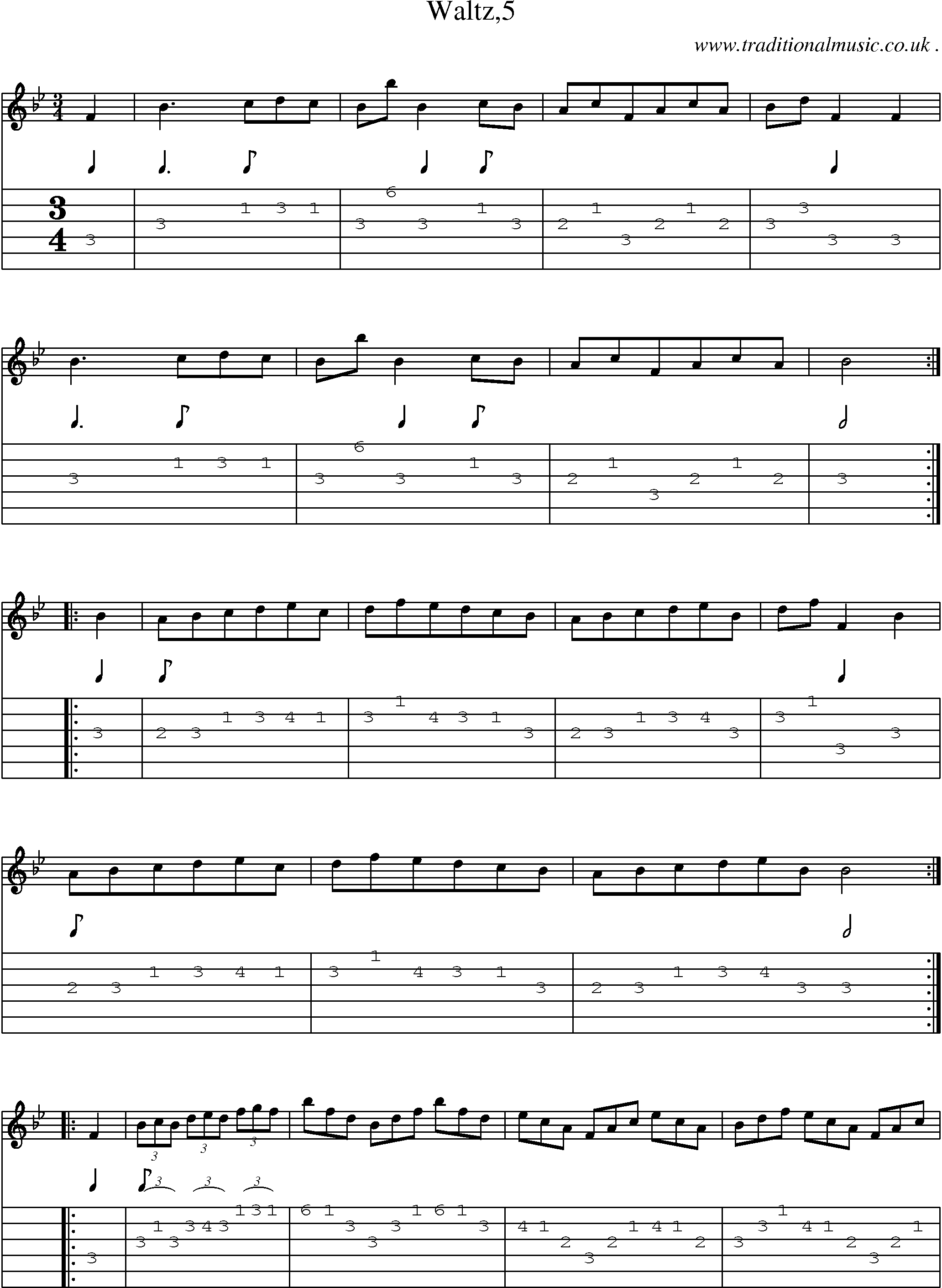 Sheet-Music and Guitar Tabs for Waltz5