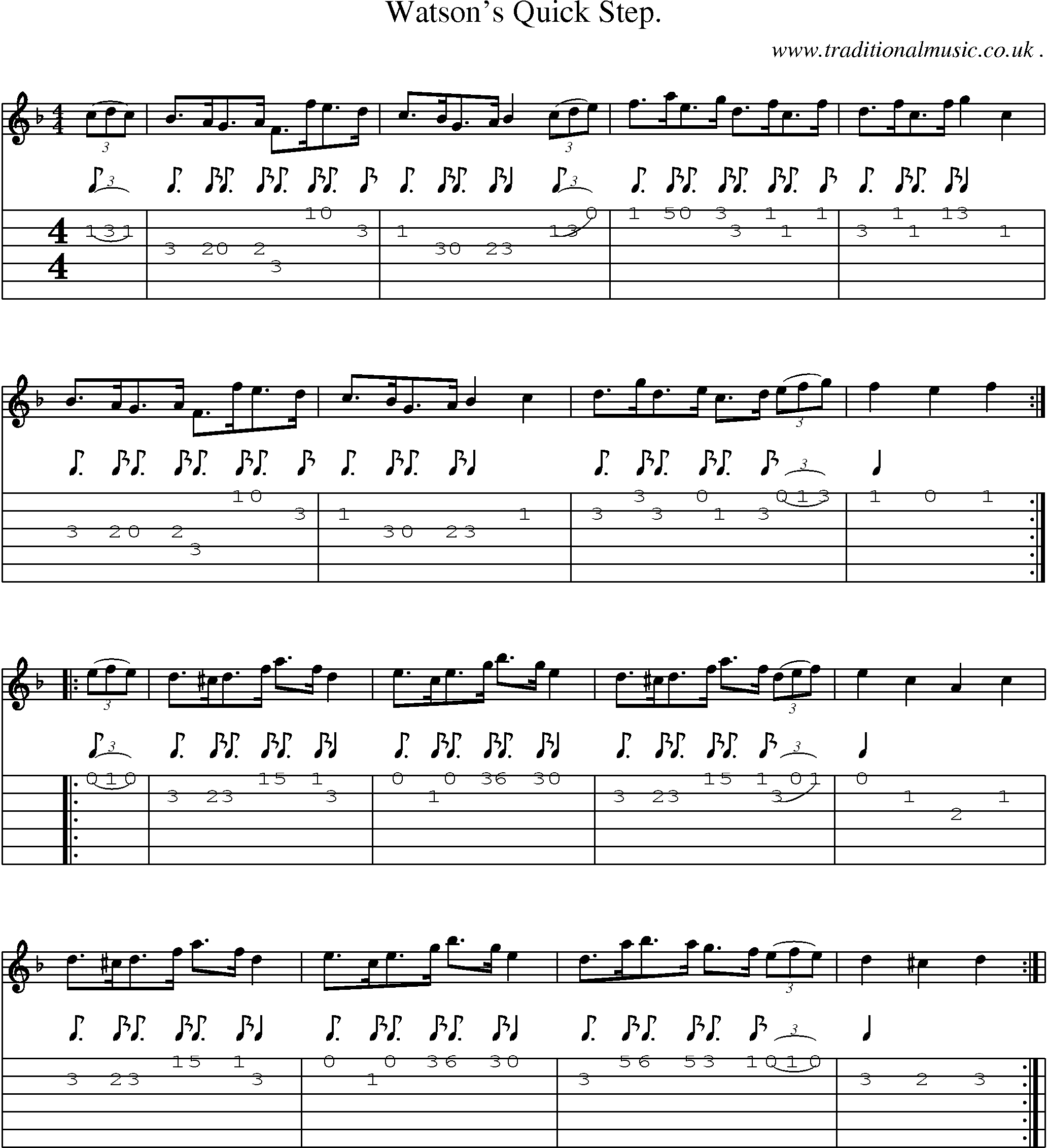 Sheet-Music and Guitar Tabs for Watsons Quick Step