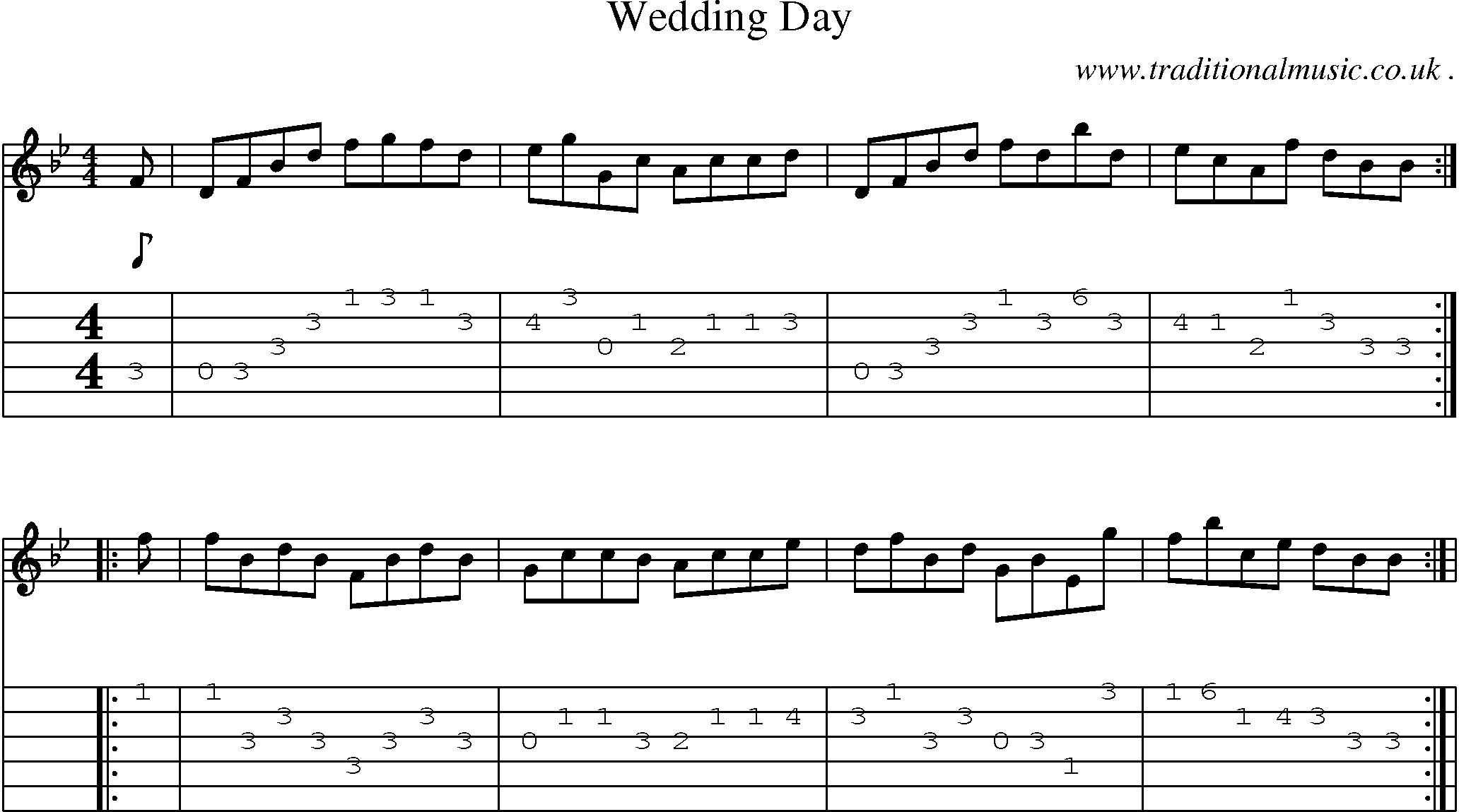 Sheet-Music and Guitar Tabs for Wedding Day