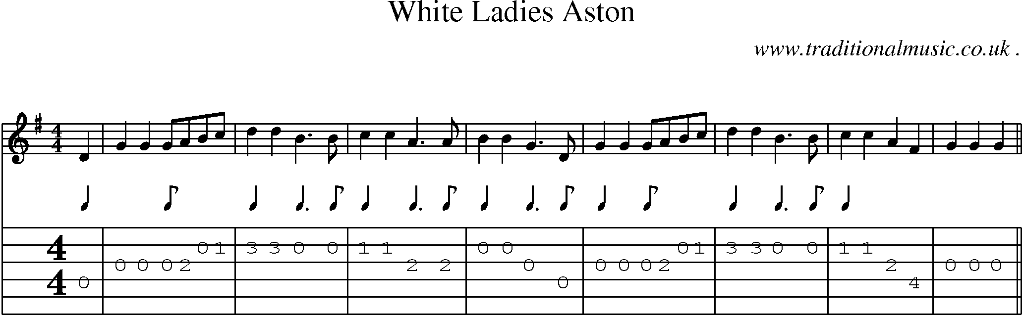 Sheet-Music and Guitar Tabs for White Ladies Aston