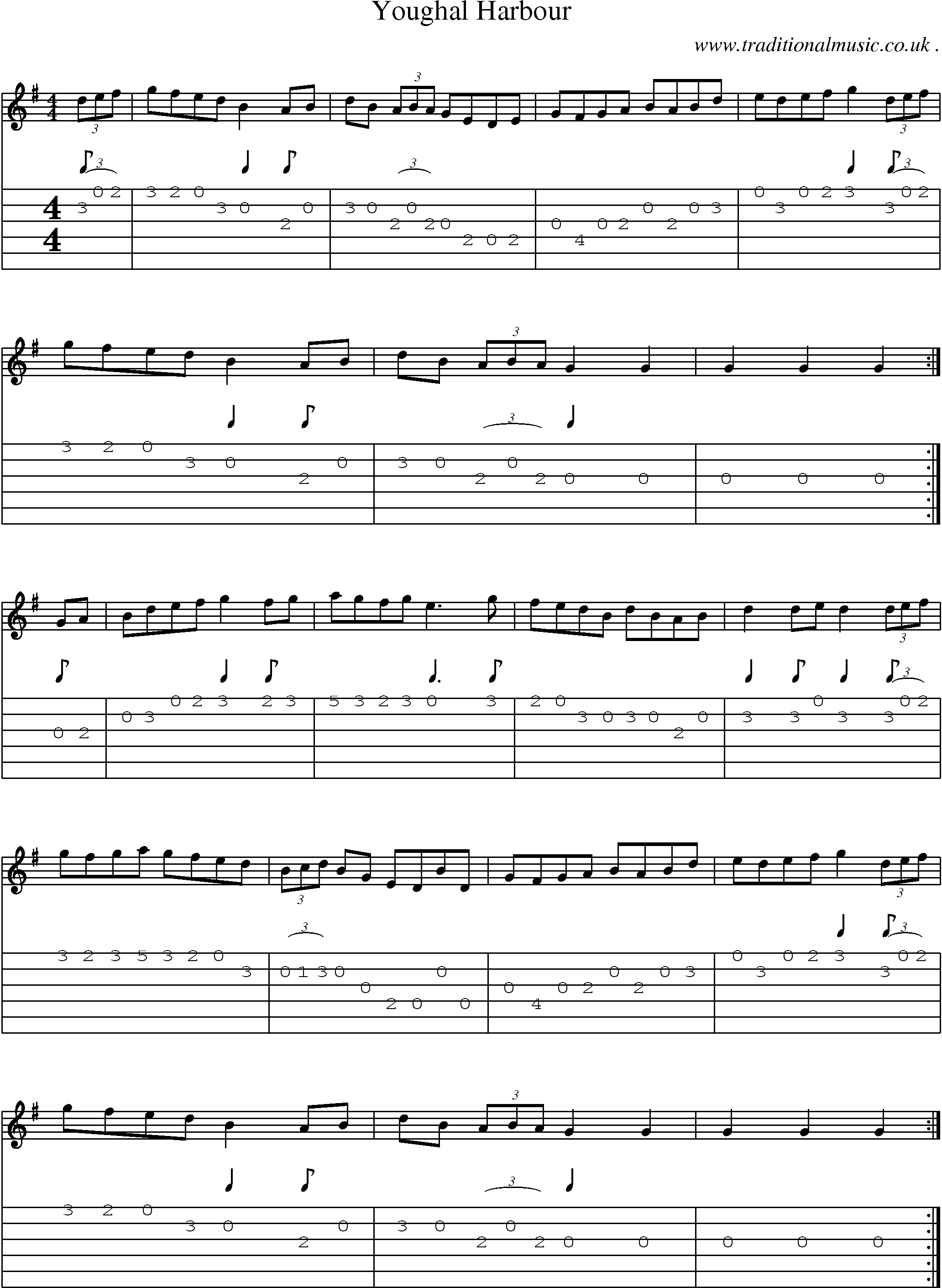 Sheet-Music and Guitar Tabs for Youghal Harbour