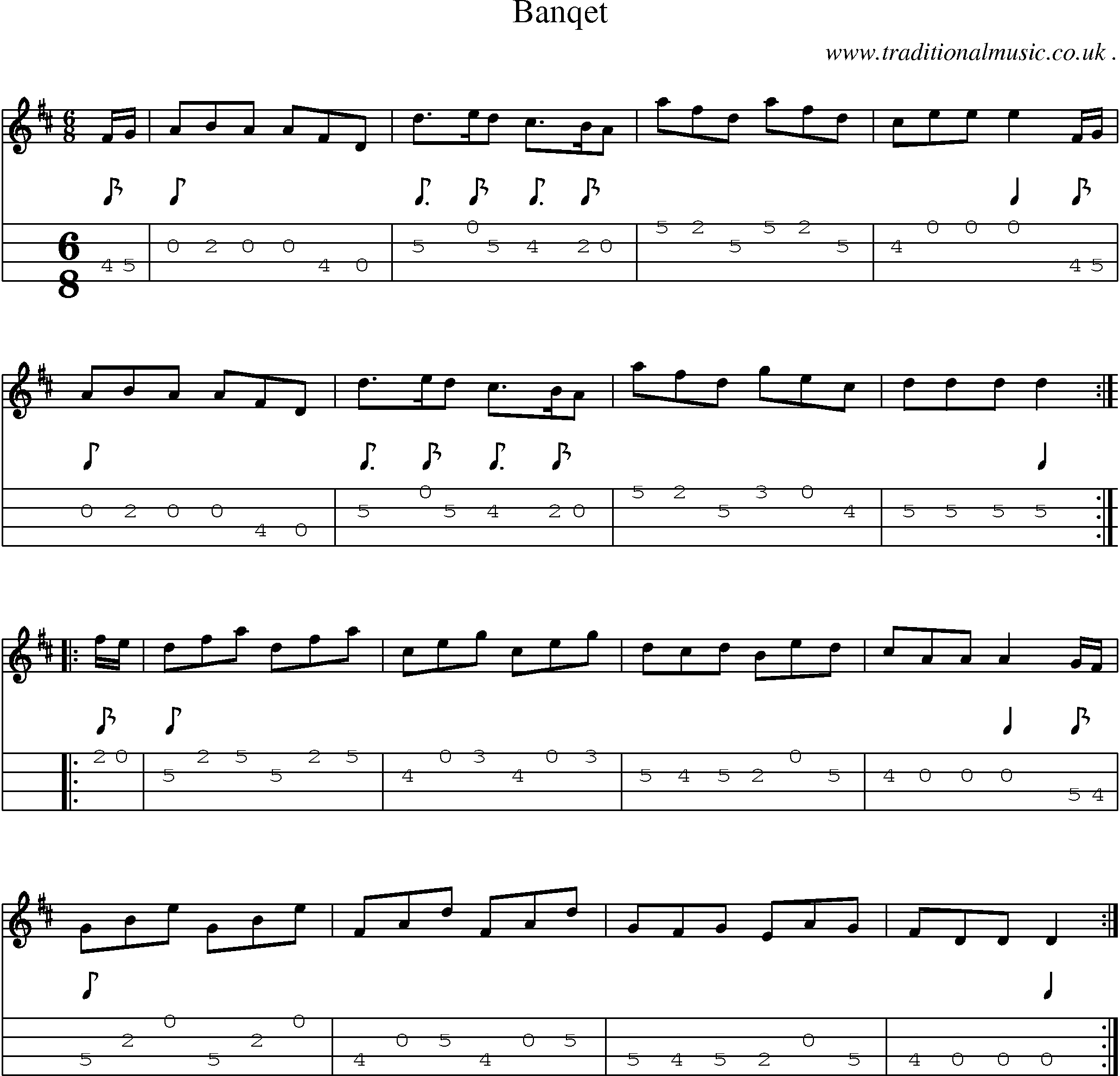 Sheet-Music and Mandolin Tabs for Banqet