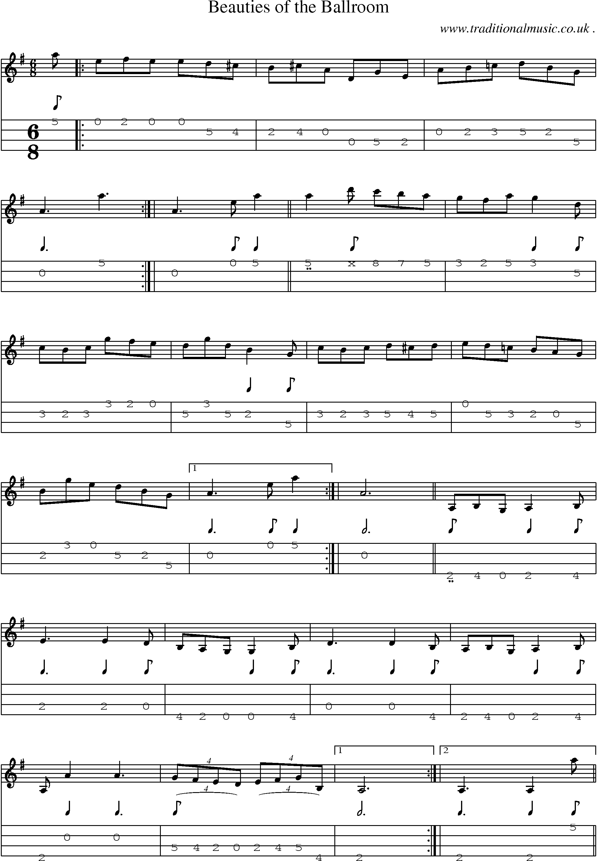 Sheet-Music and Mandolin Tabs for Beauties Of The Ballroom