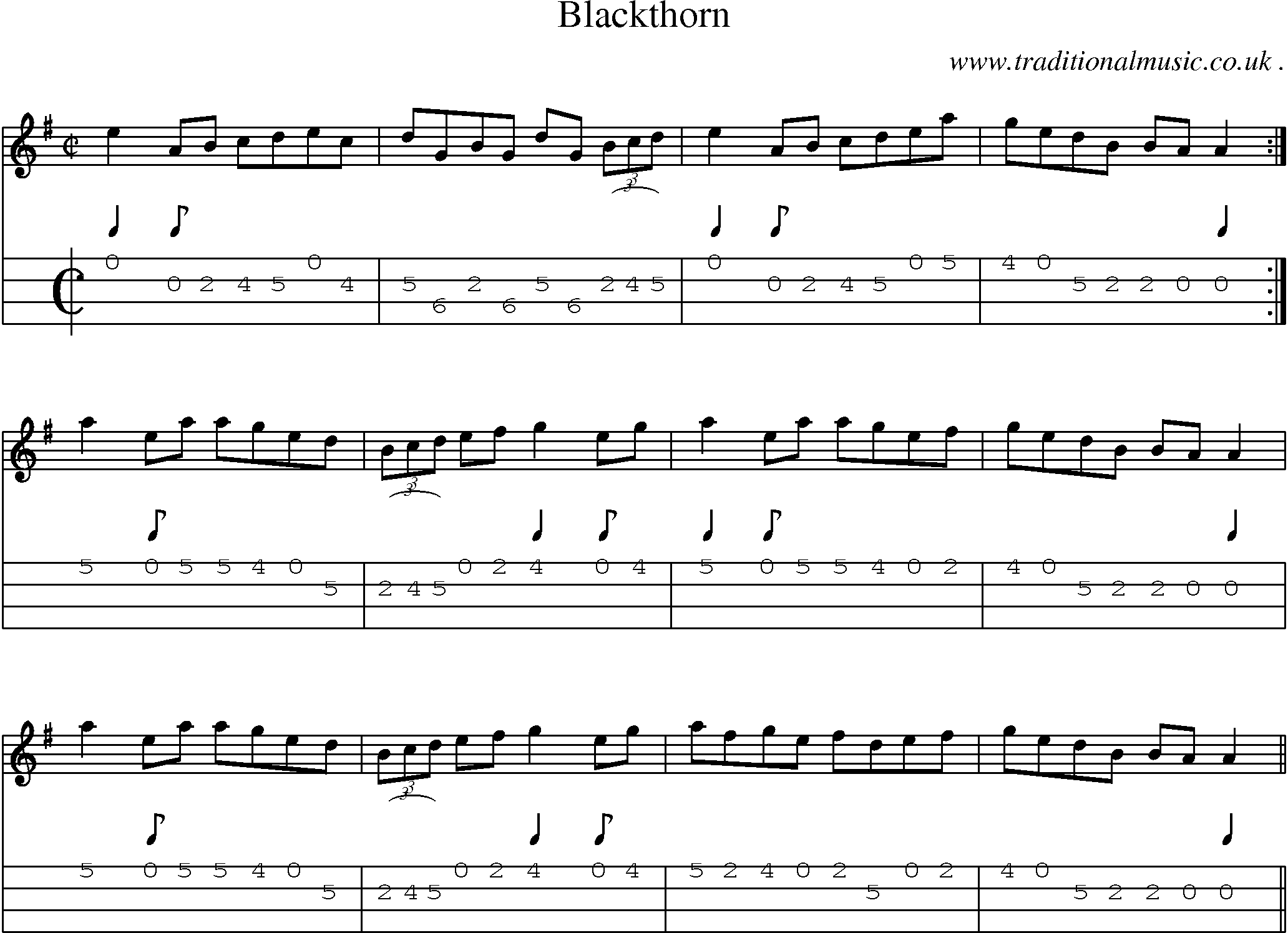 Sheet-Music and Mandolin Tabs for Blackthorn