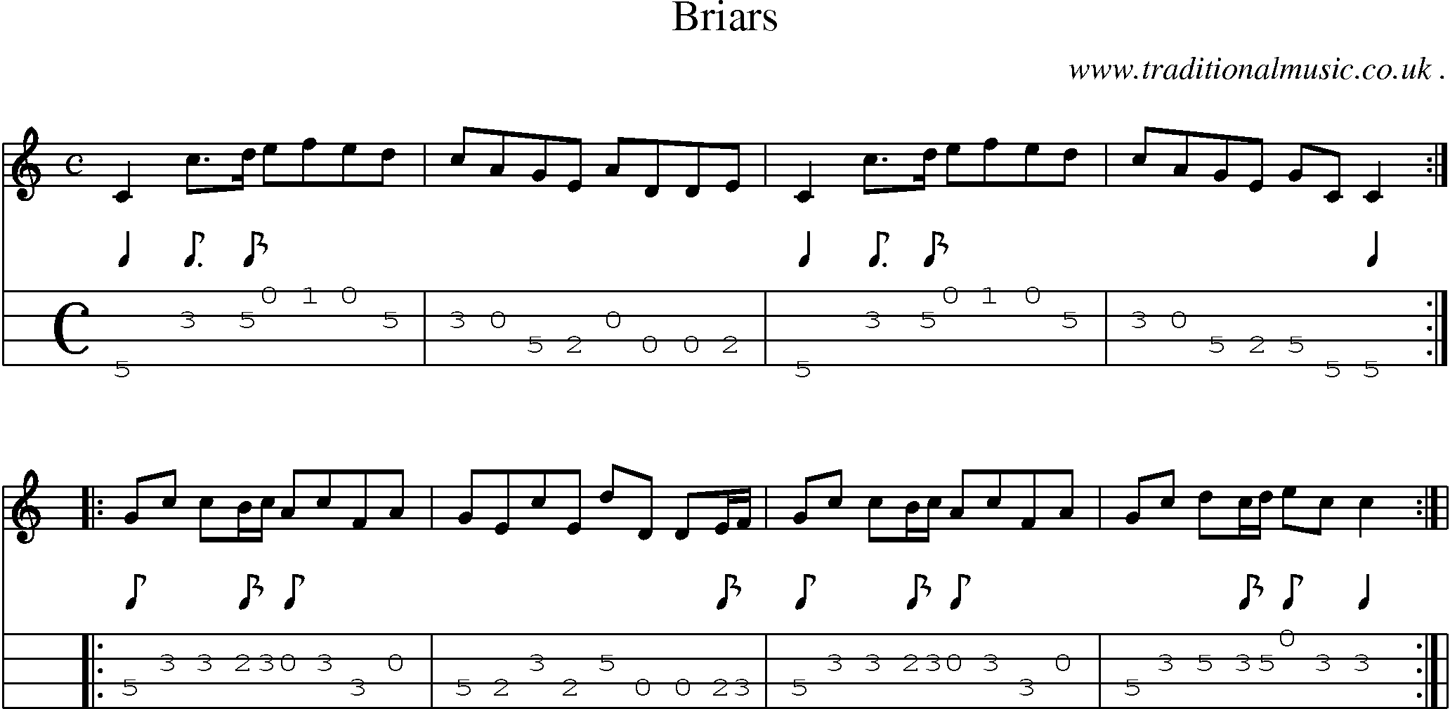 Sheet-Music and Mandolin Tabs for Briars