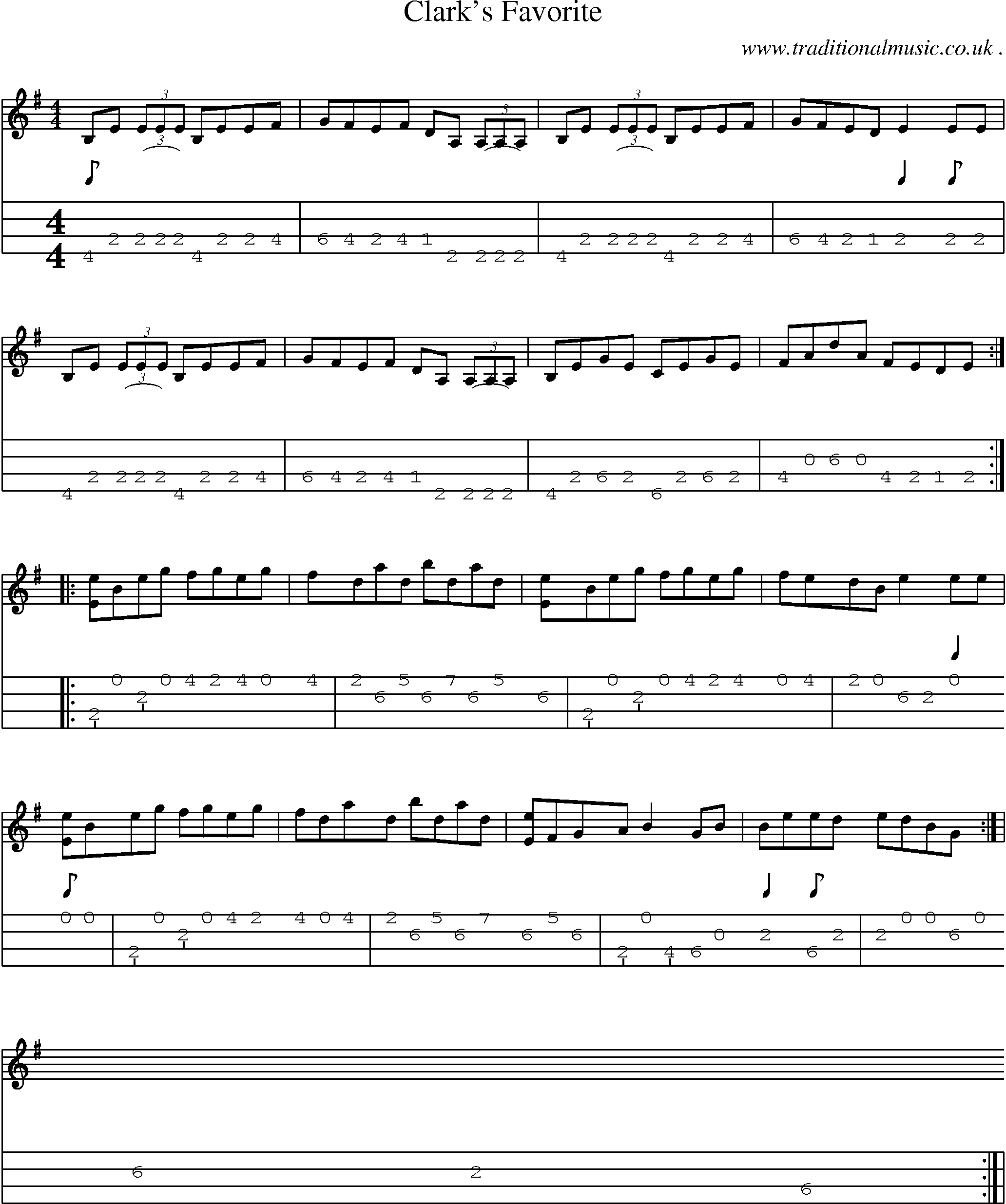 Sheet-Music and Mandolin Tabs for Clarks Favorite