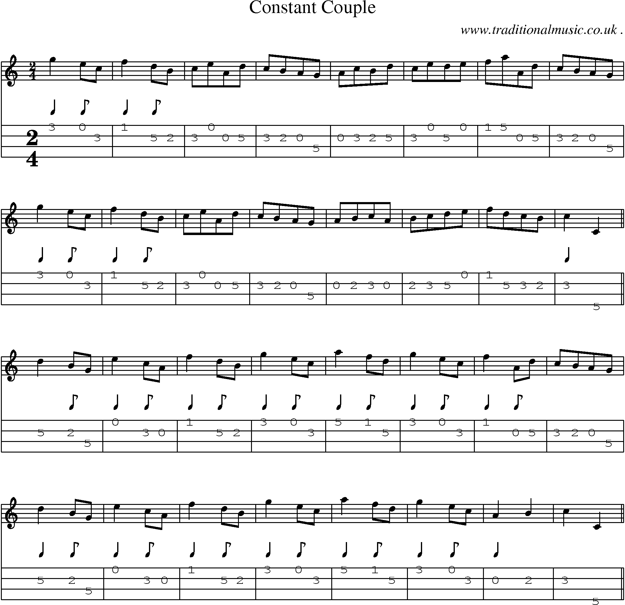 Sheet-Music and Mandolin Tabs for Constant Couple