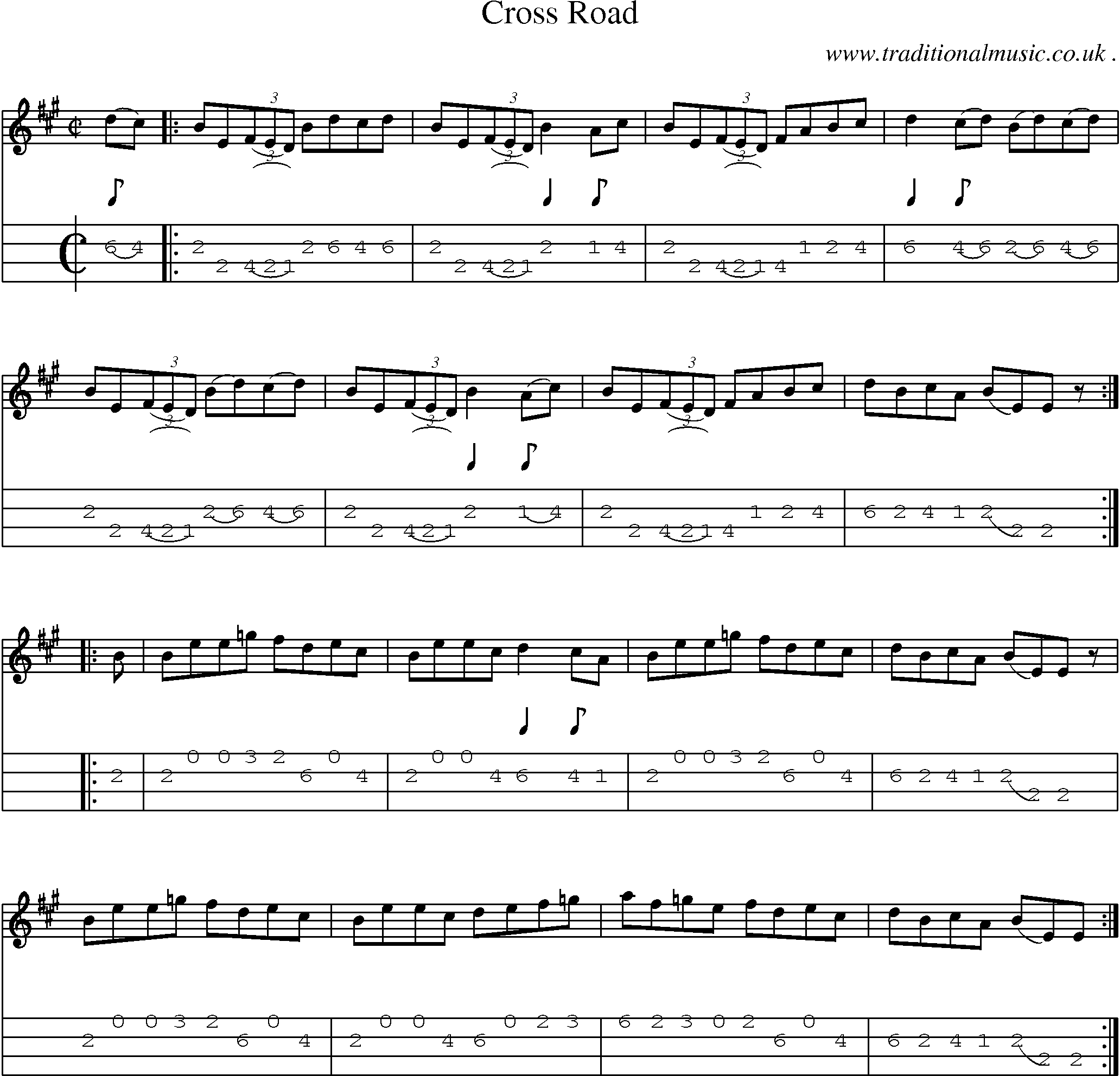 Sheet-Music and Mandolin Tabs for Cross Road