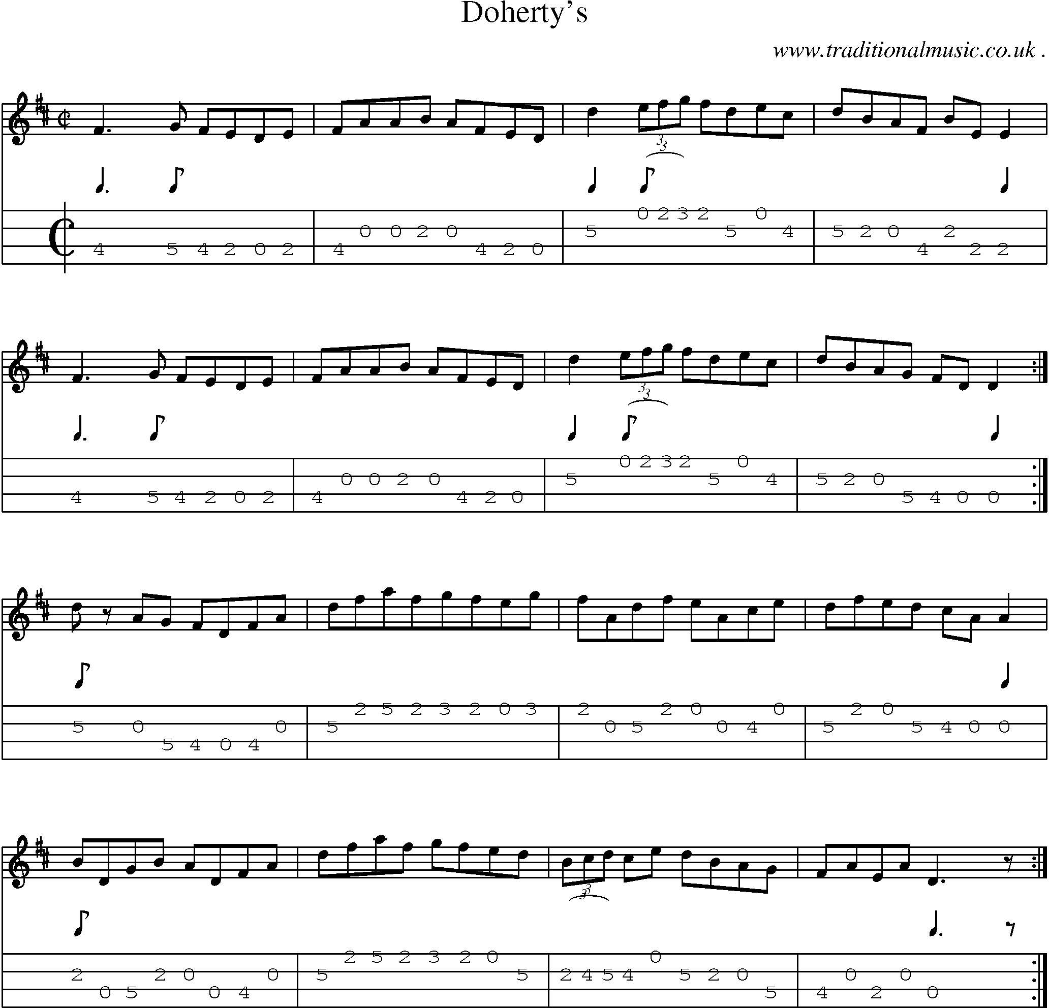 Sheet-Music and Mandolin Tabs for Dohertys