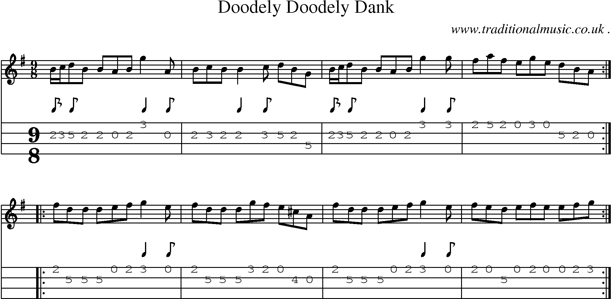 Sheet-Music and Mandolin Tabs for Doodely Doodely Dank