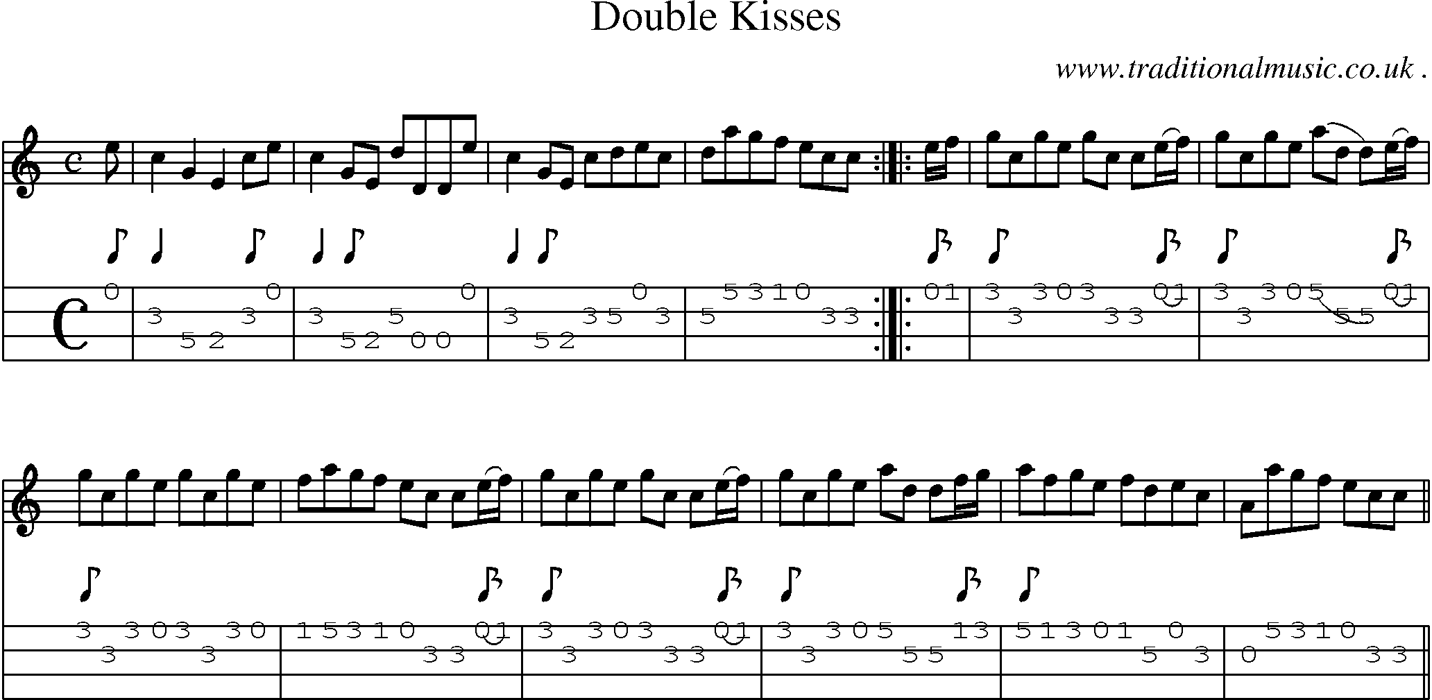 Sheet-Music and Mandolin Tabs for Double Kisses