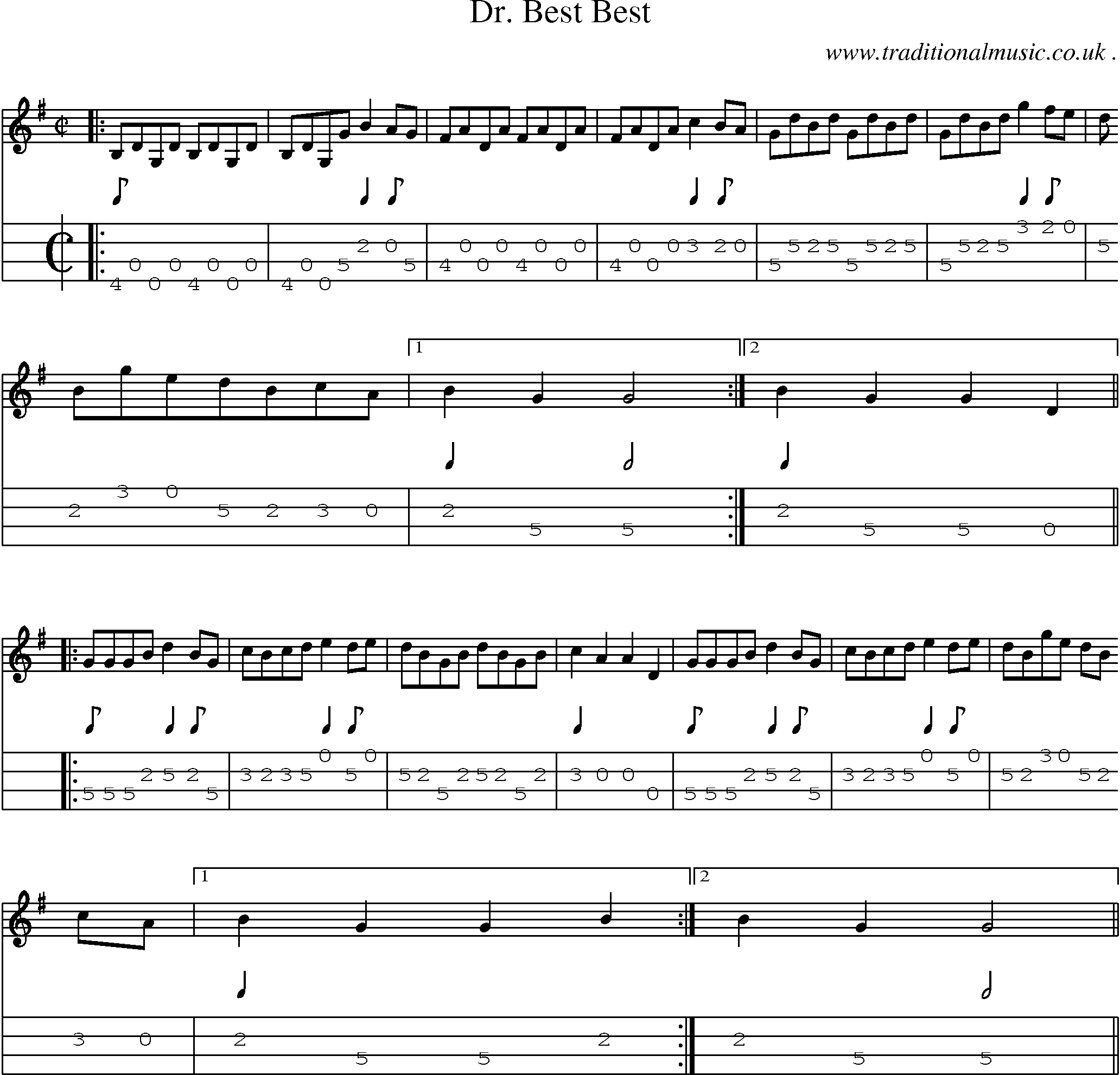 Sheet-Music and Mandolin Tabs for Dr Best Best