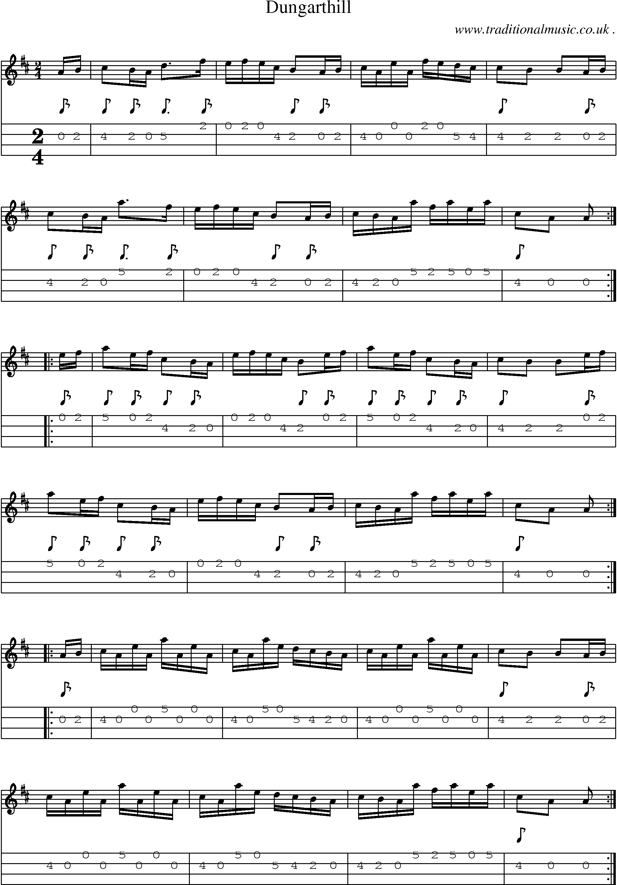 Sheet-Music and Mandolin Tabs for Dungarthill