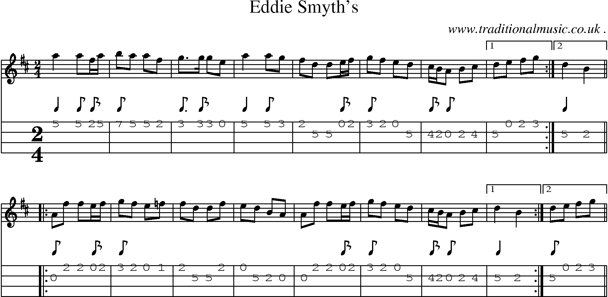 Sheet-Music and Mandolin Tabs for Eddie Smyths