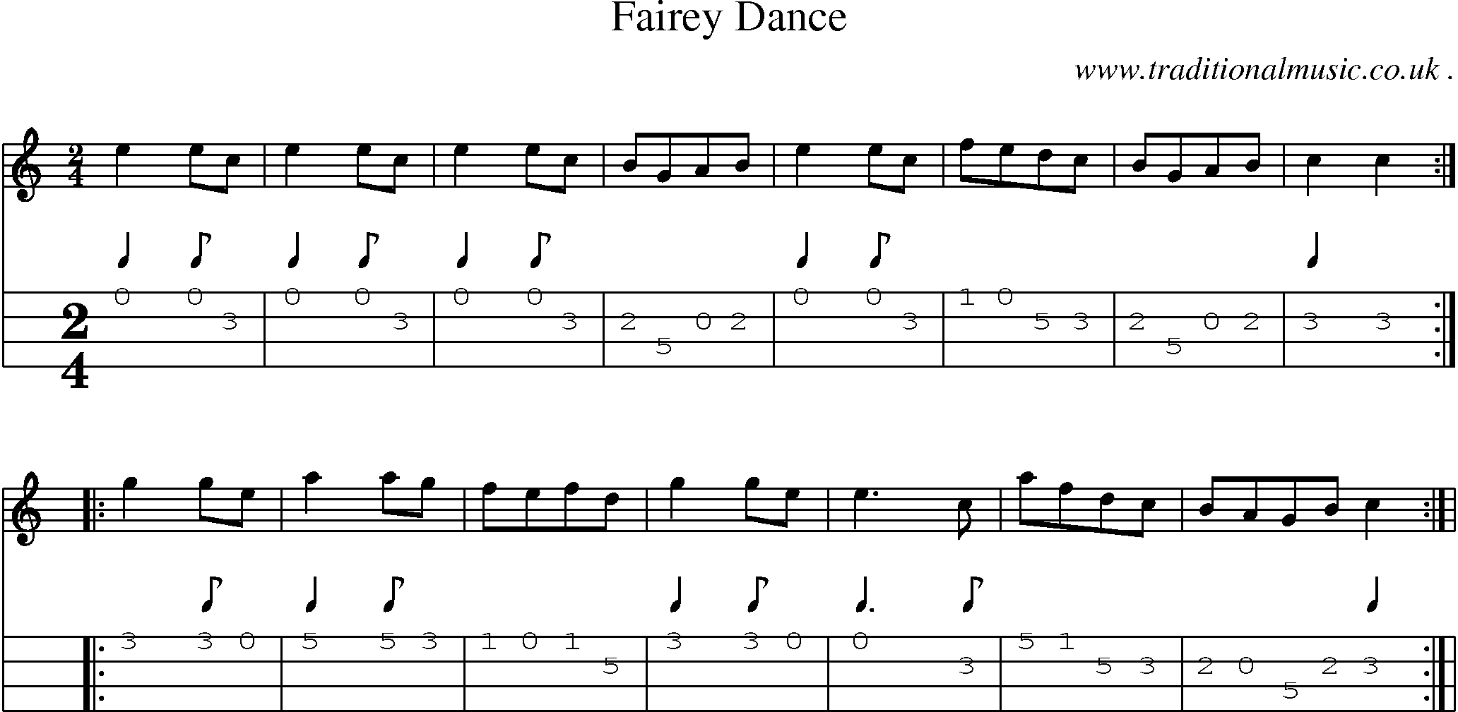 Sheet-Music and Mandolin Tabs for Fairey Dance