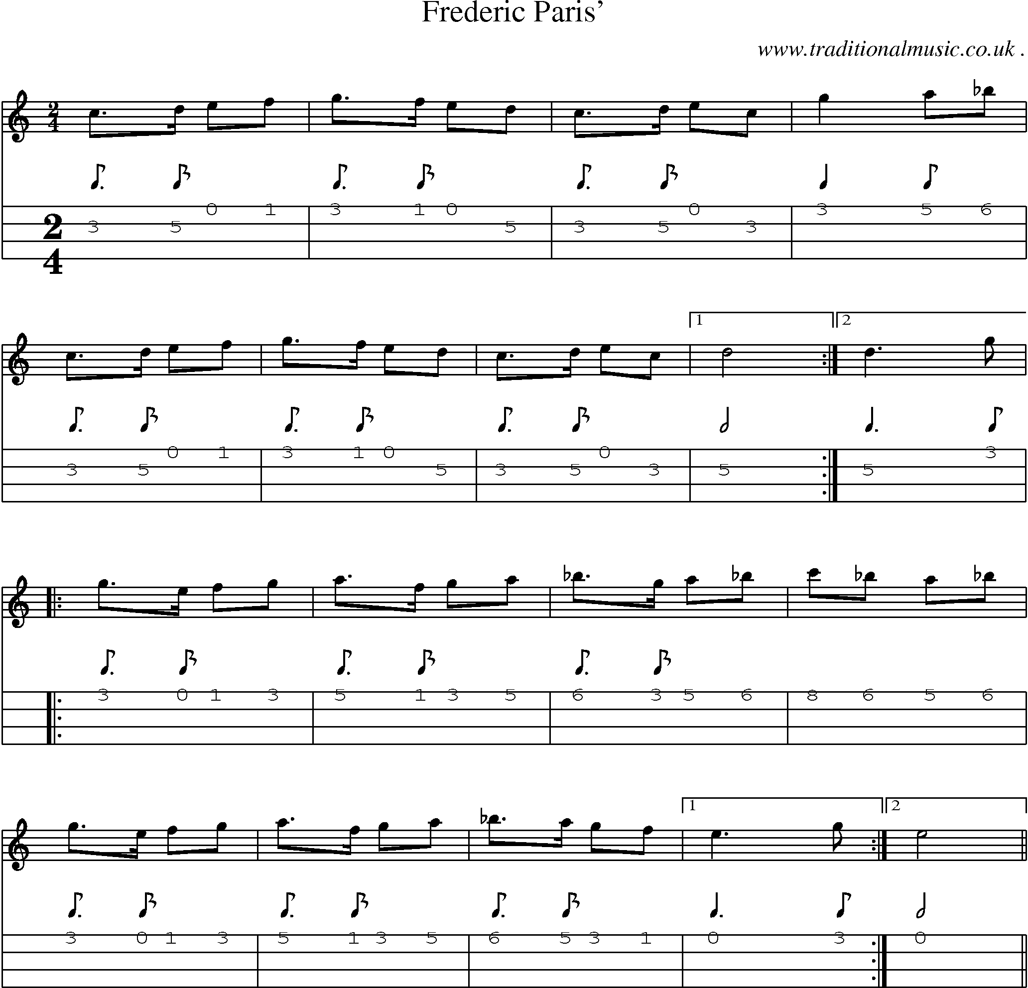Sheet-Music and Mandolin Tabs for Frederic Paris