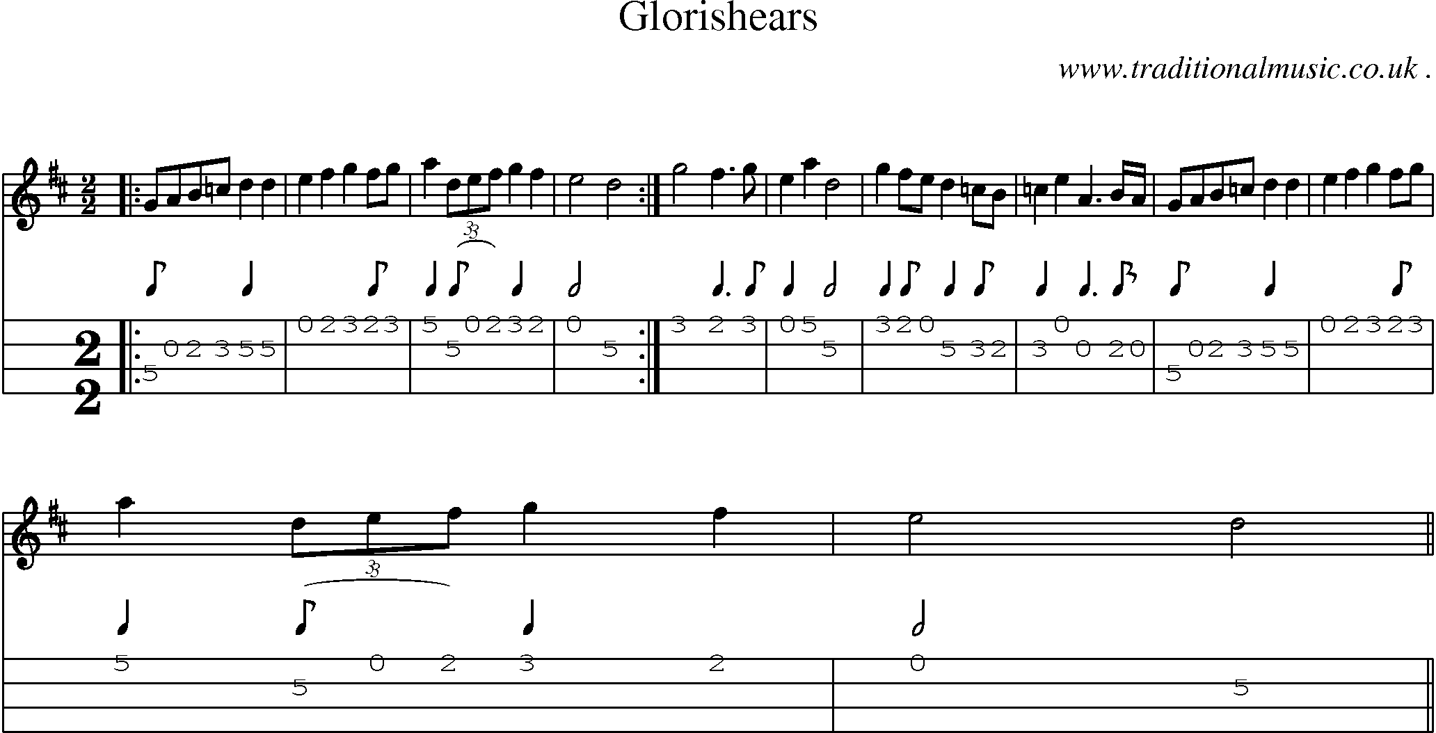 Sheet-Music and Mandolin Tabs for Glorishears