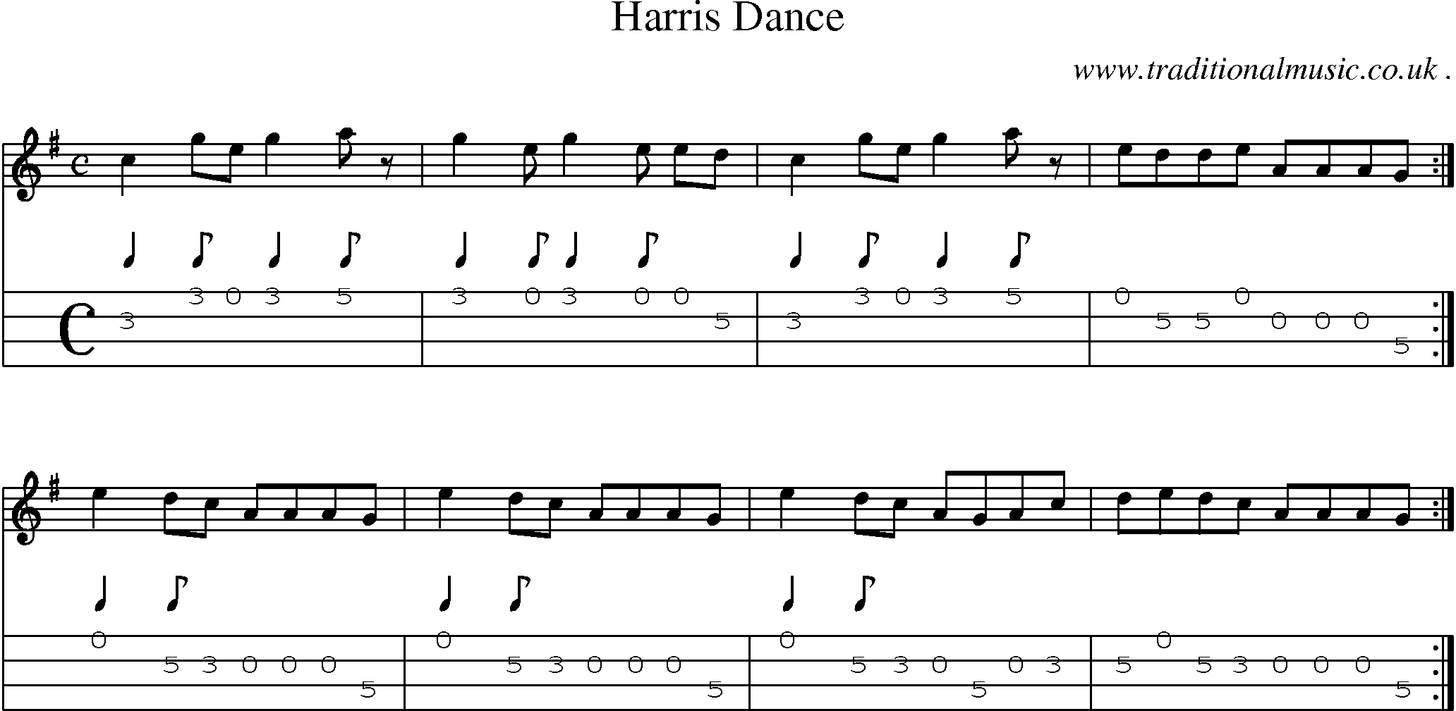 Sheet-Music and Mandolin Tabs for Harris Dance
