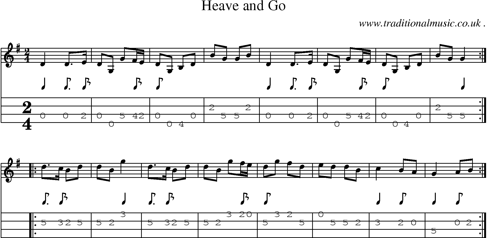 Sheet-Music and Mandolin Tabs for Heave And Go