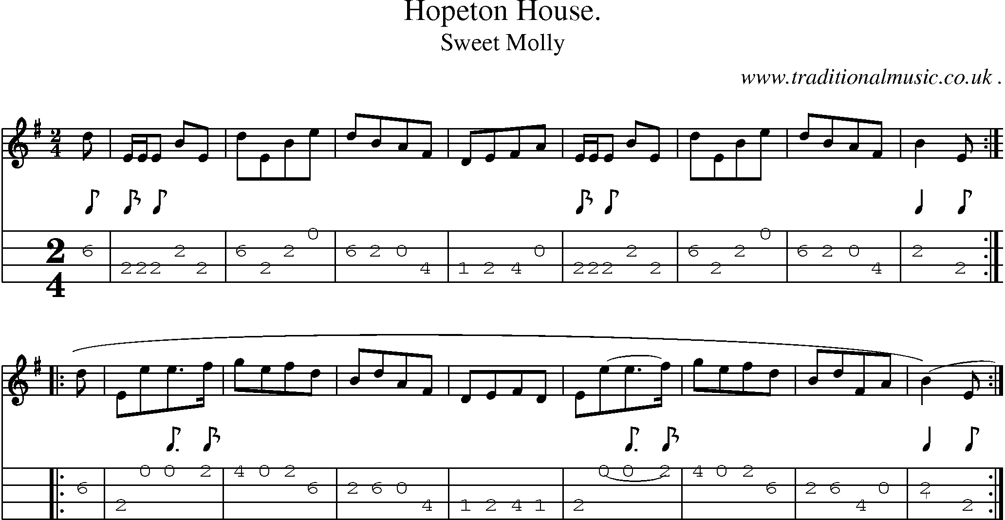 Sheet-Music and Mandolin Tabs for Hopeton House
