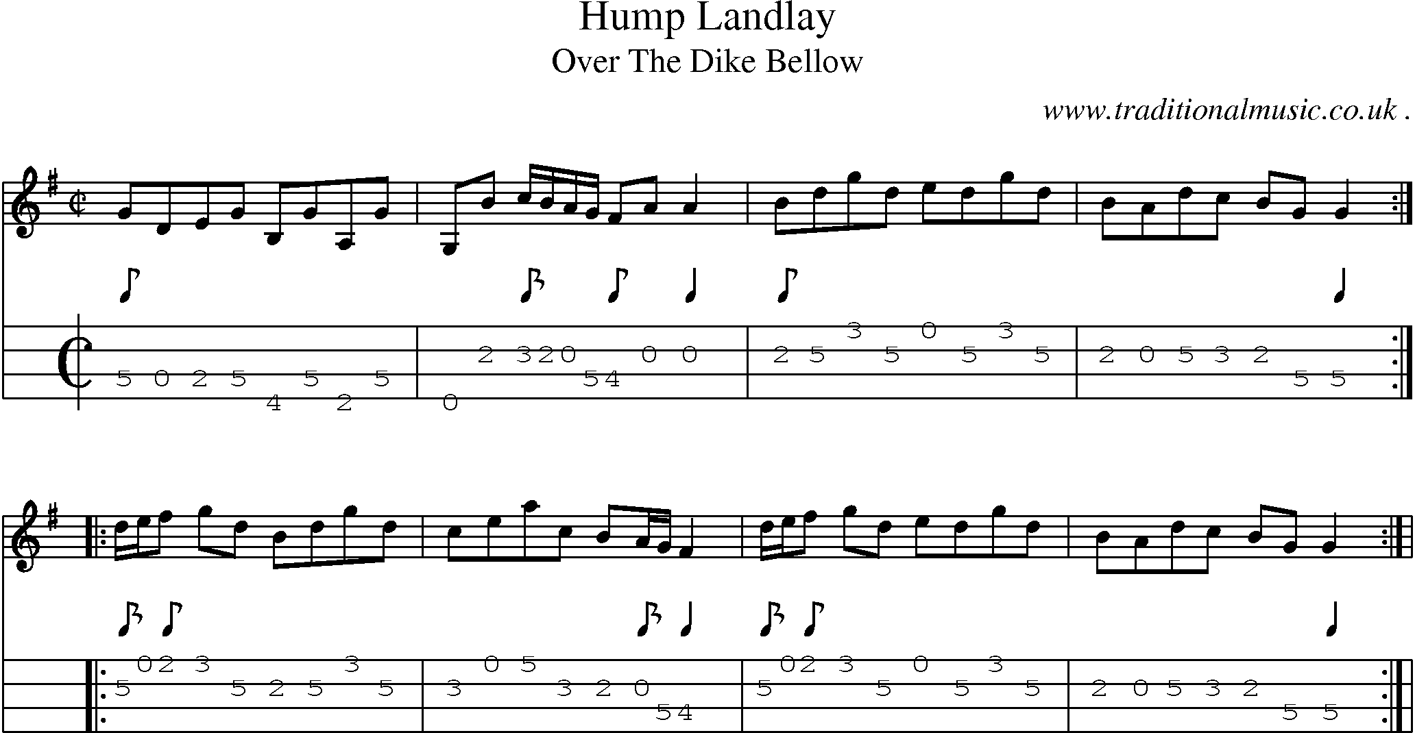 Sheet-Music and Mandolin Tabs for Hump Landlay